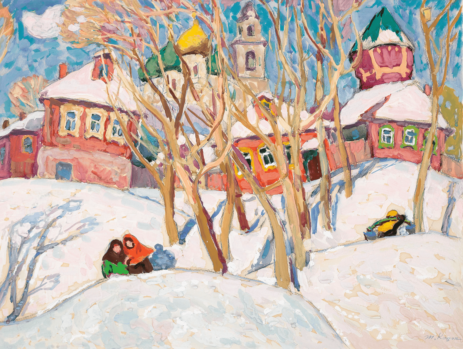 Russian Winter Scene by Moisey Kogan