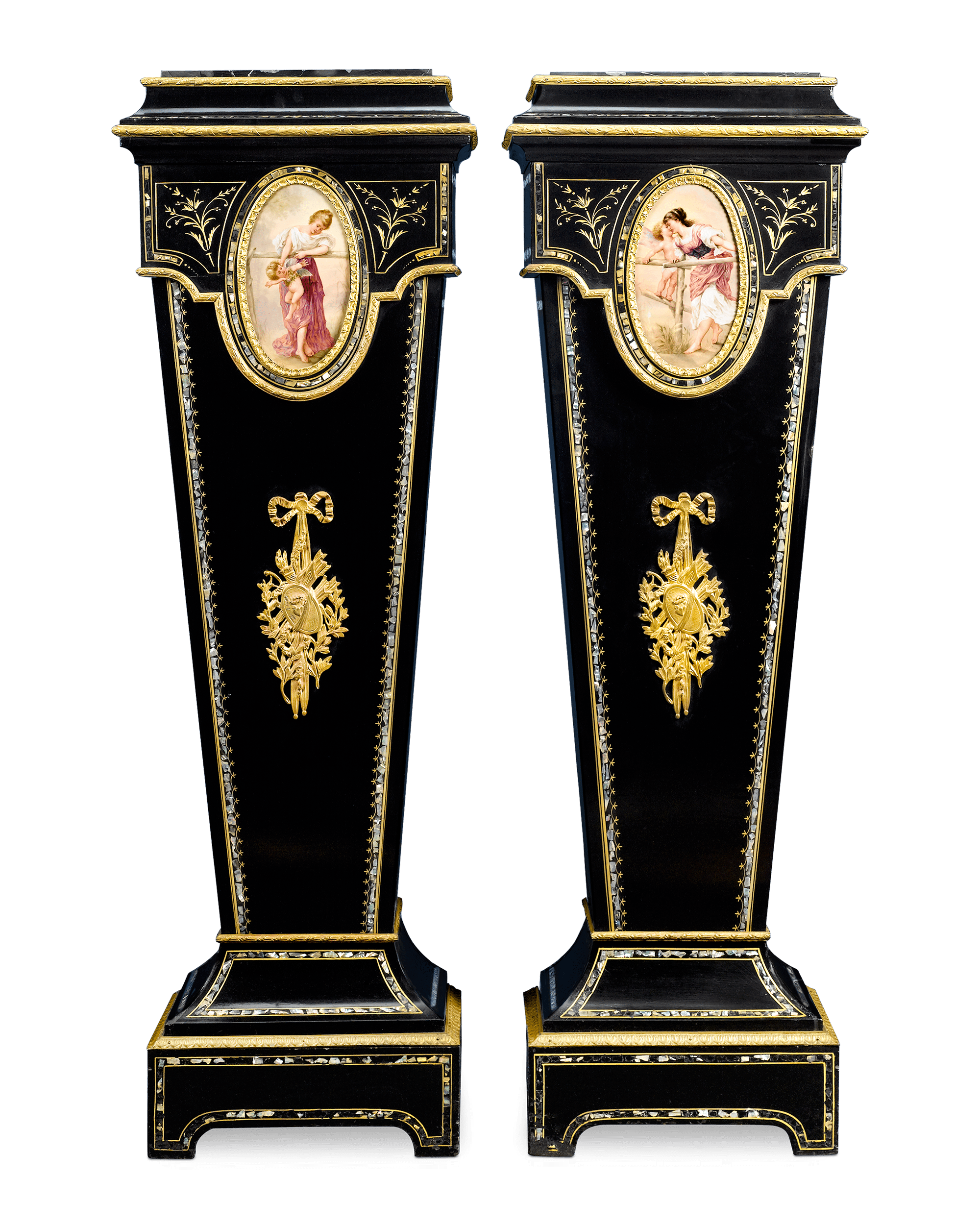 Napoleon III Ebonized Wood Pedestals 