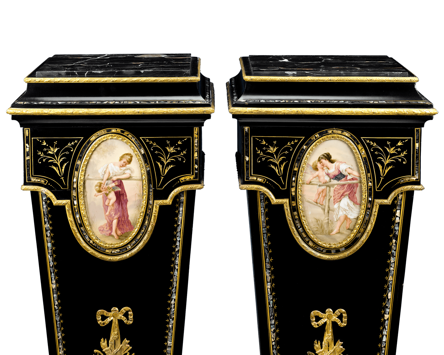 Napoleon III Ebonized Wood Pedestals 