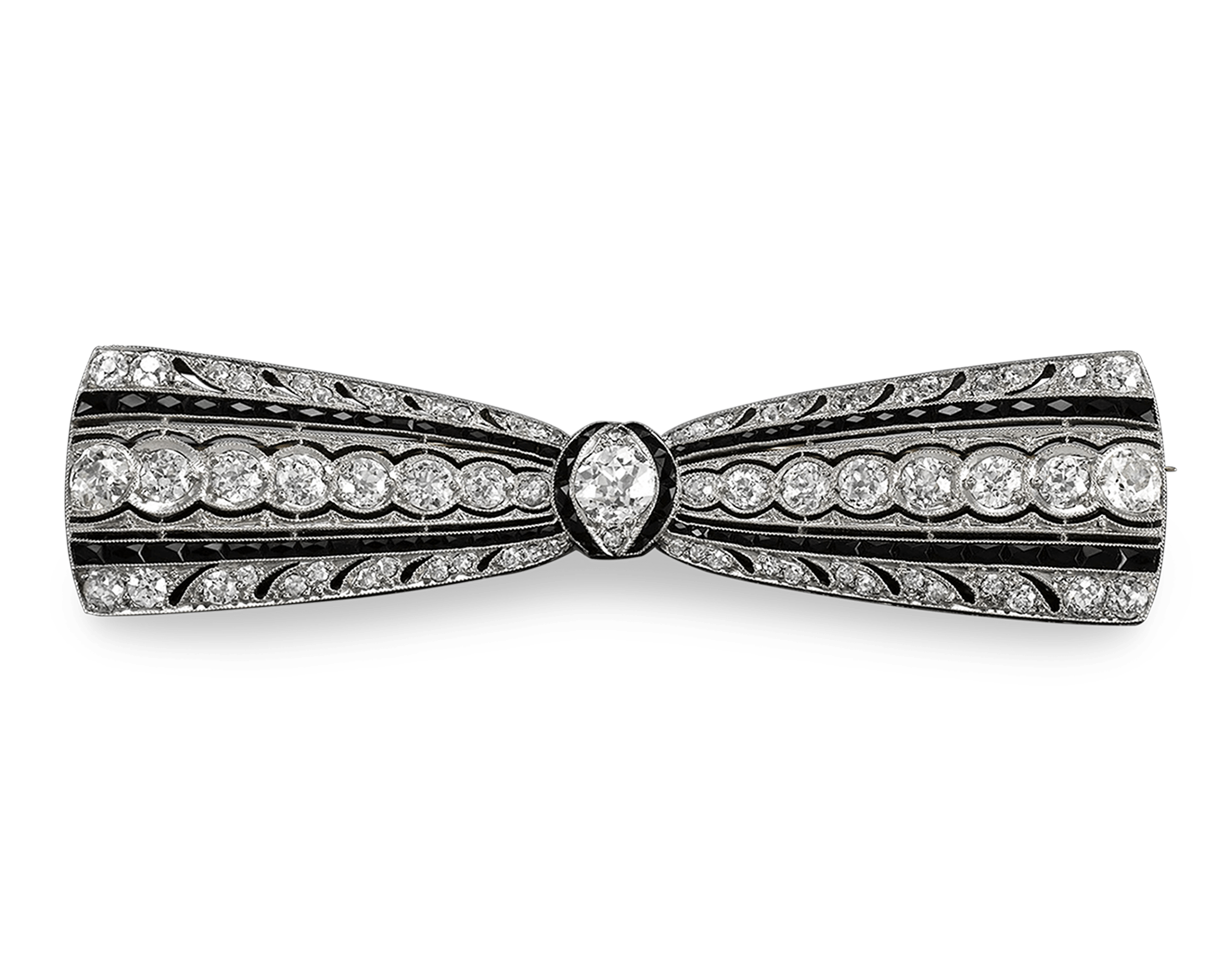 Greenleaf & Crosby Diamond and Platinum Pendant Brooch