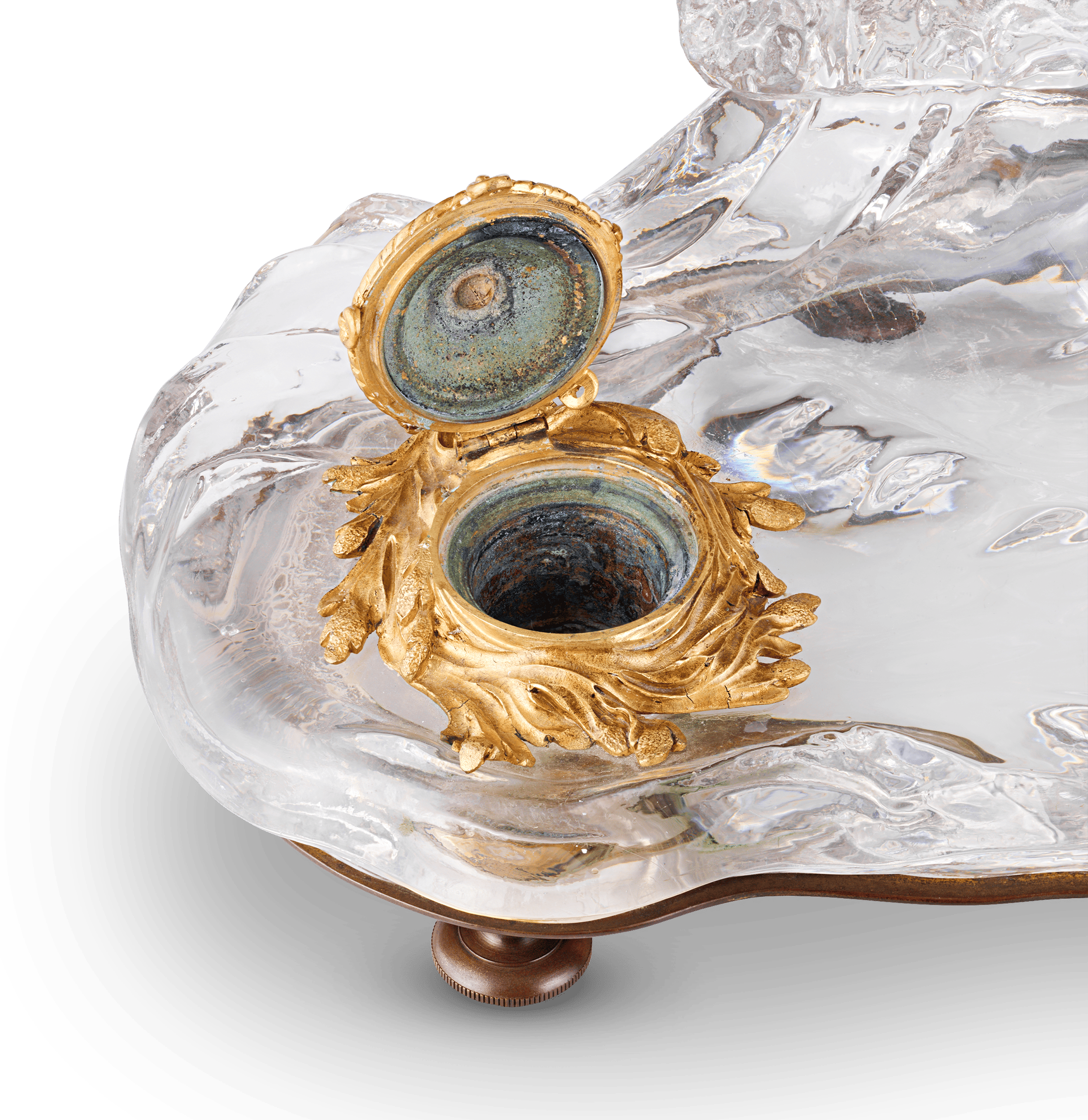 Crystal Ink Pot Antique Crystal, Antique Inkwells, Art Nouveau, Baccarat Crystal | M.S. Rau