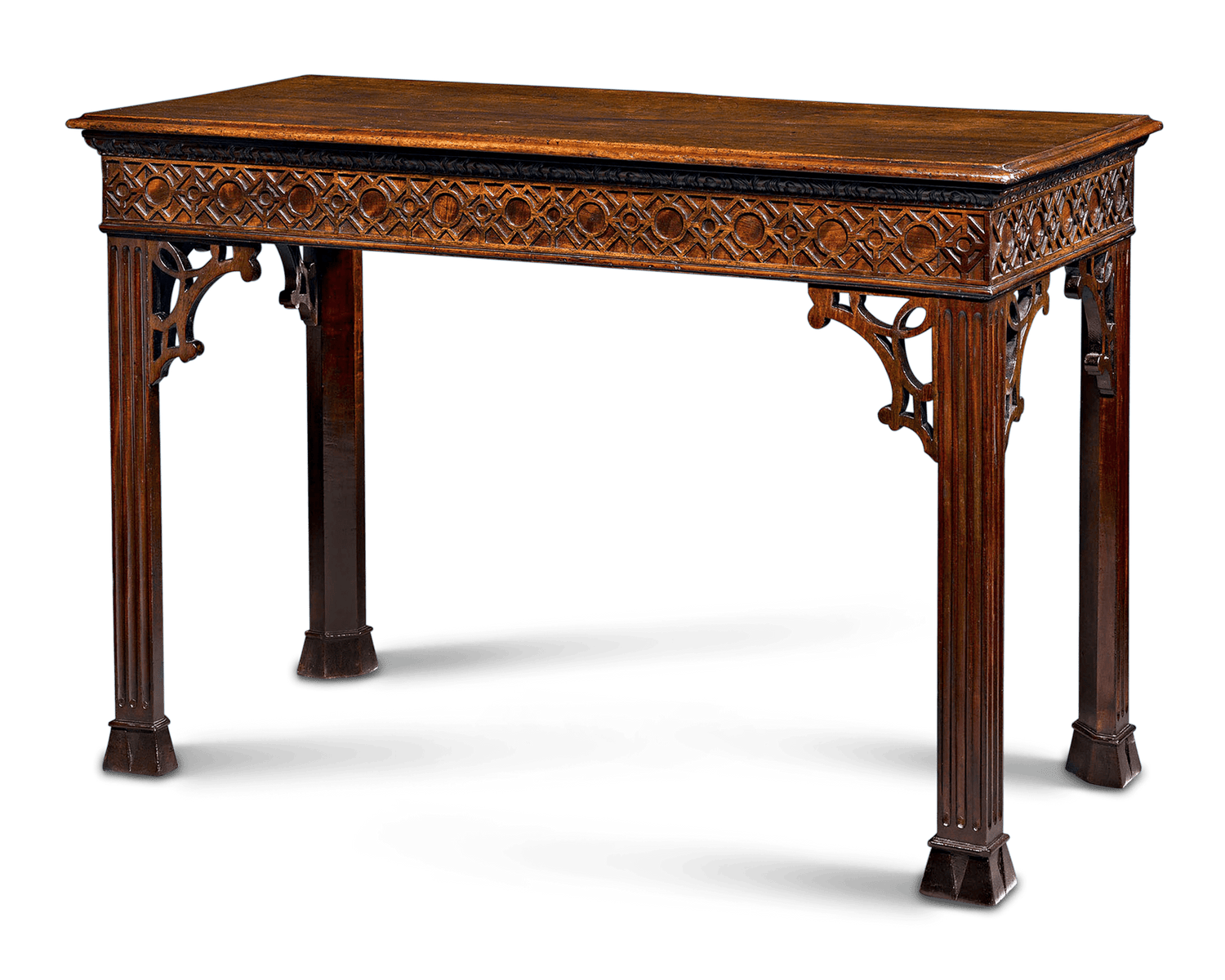 Chinese Chippendale Mahogany Console Table