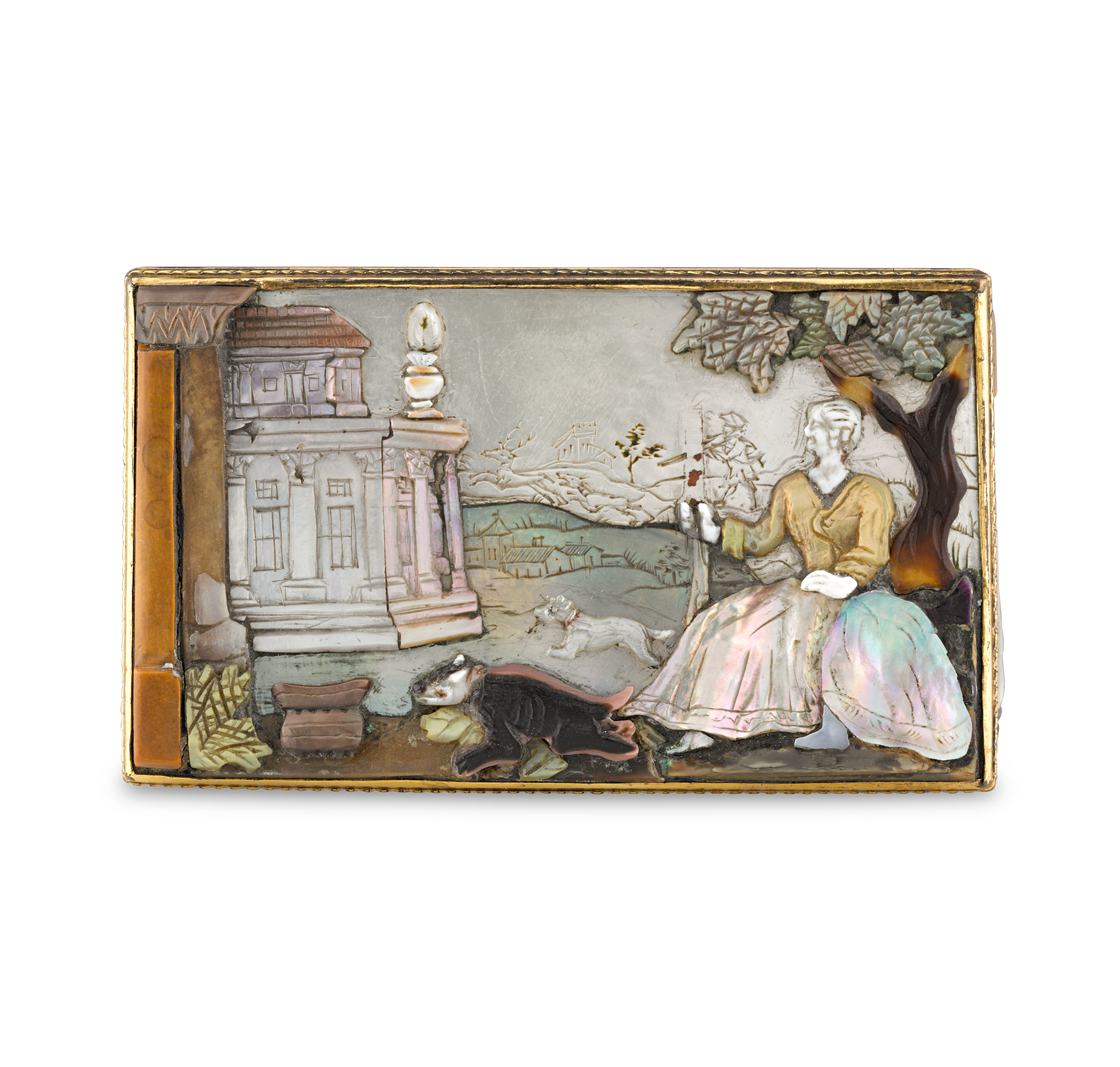 German Mother of Pearl Snuff Box