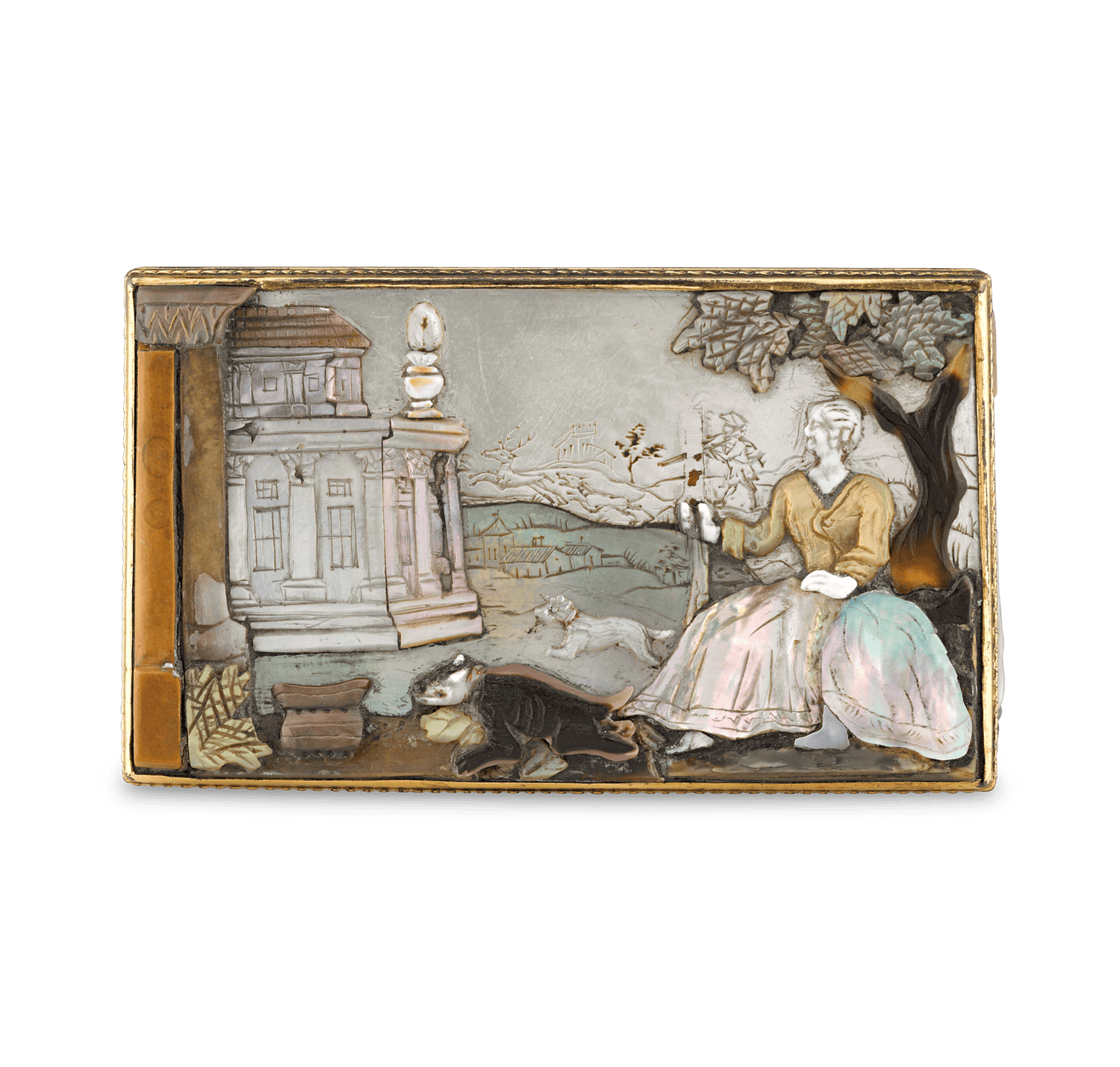 German Mother of Pearl Snuff Box