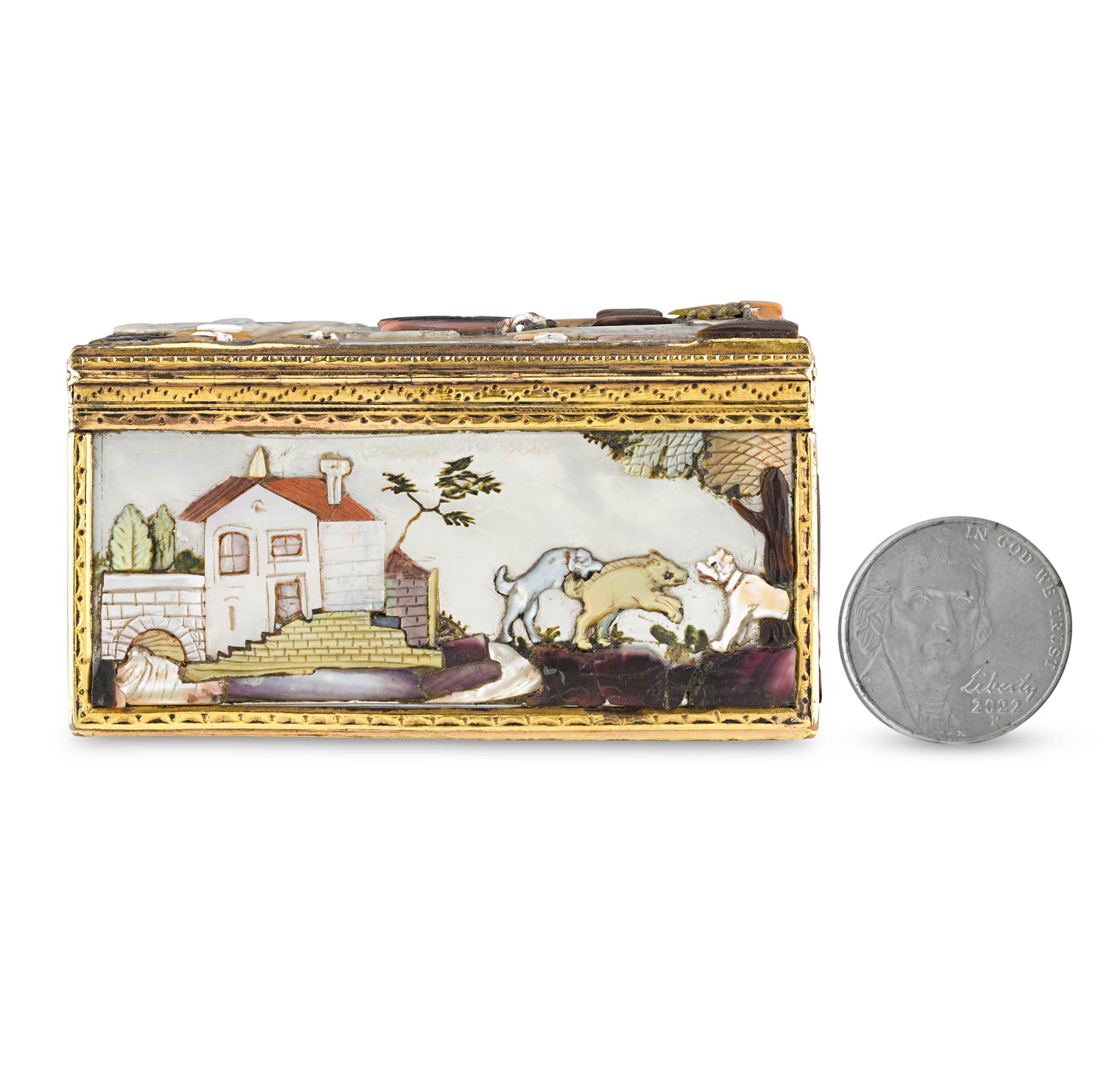 German Mother of Pearl Snuff Box