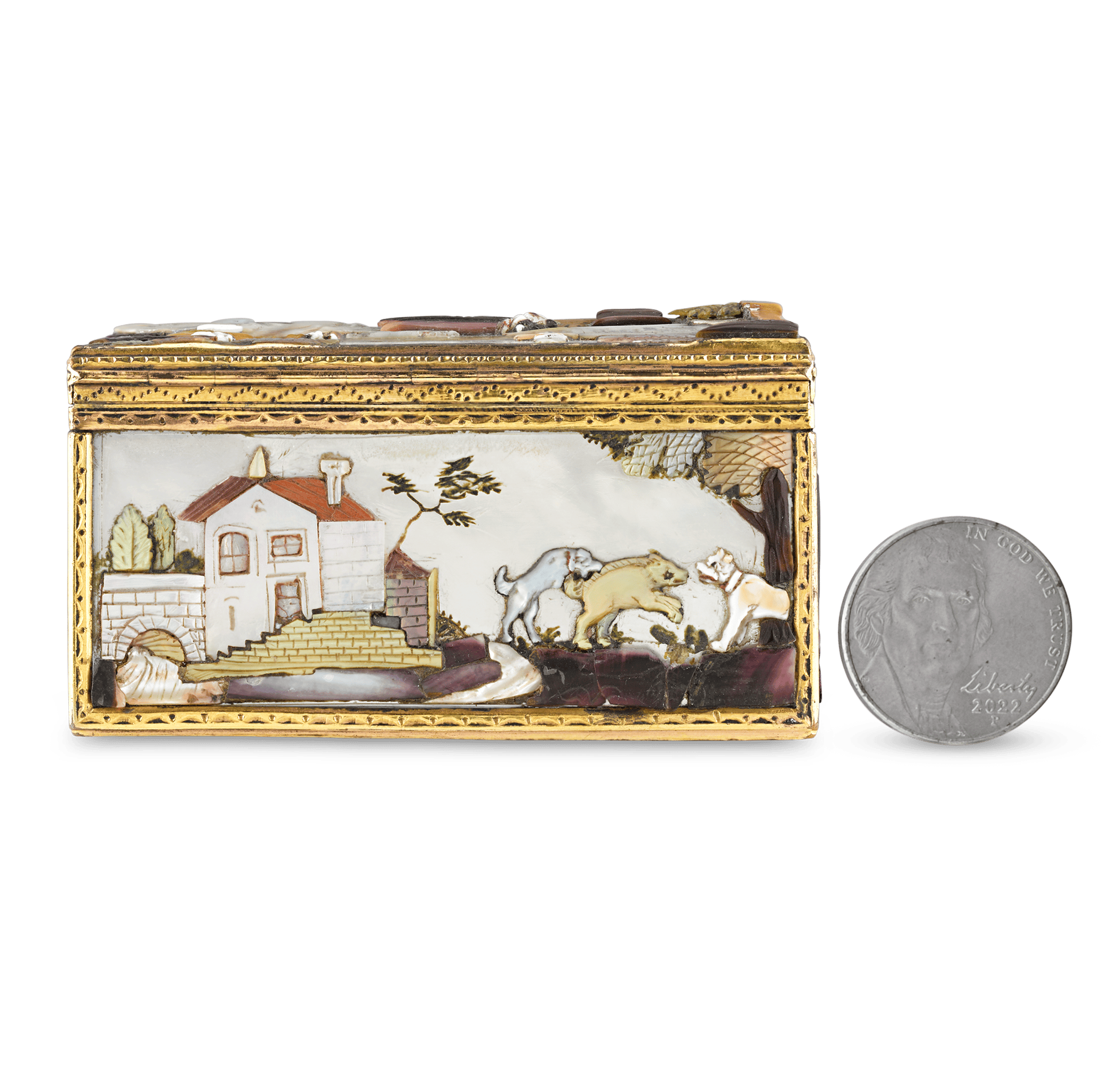 German Mother of Pearl Snuff Box