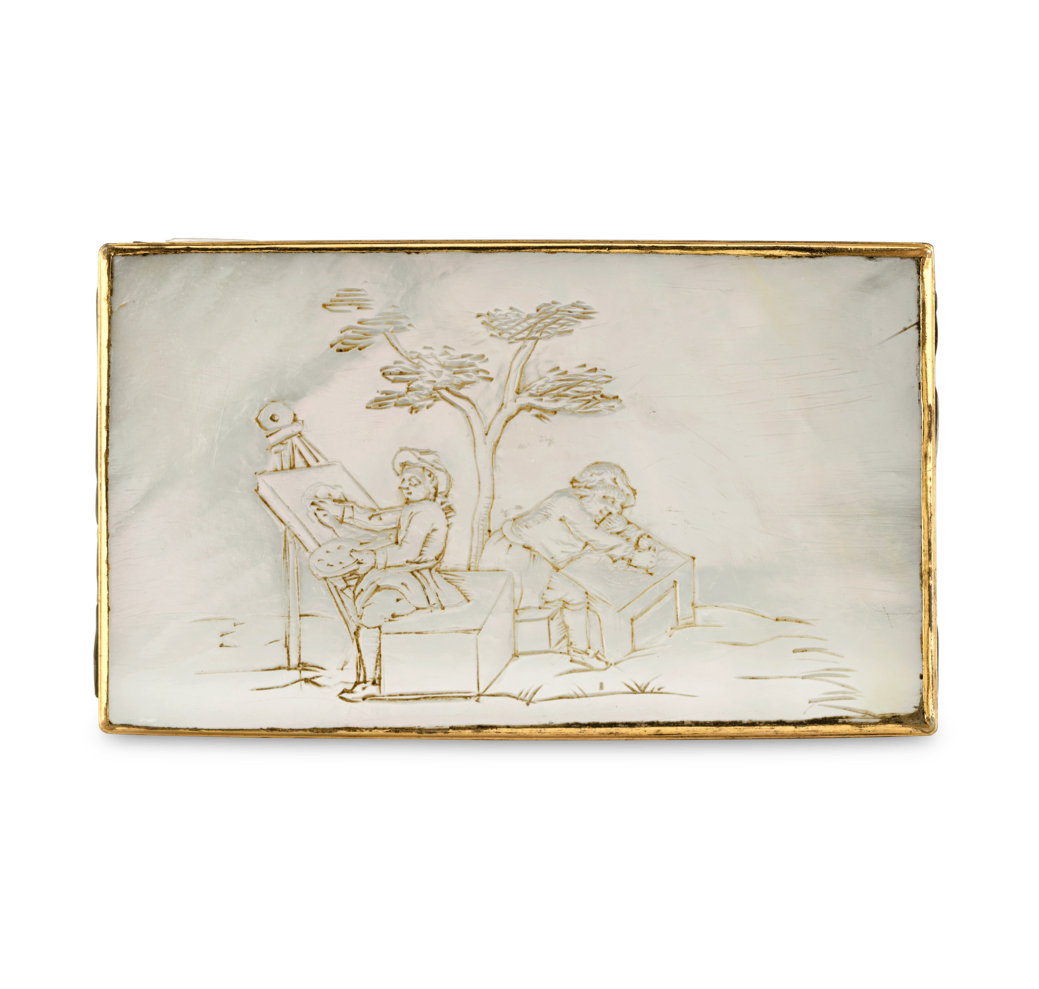 German Mother of Pearl Snuff Box