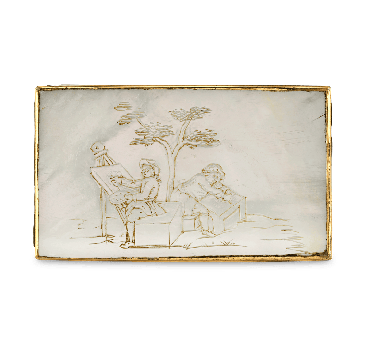 German Mother of Pearl Snuff Box