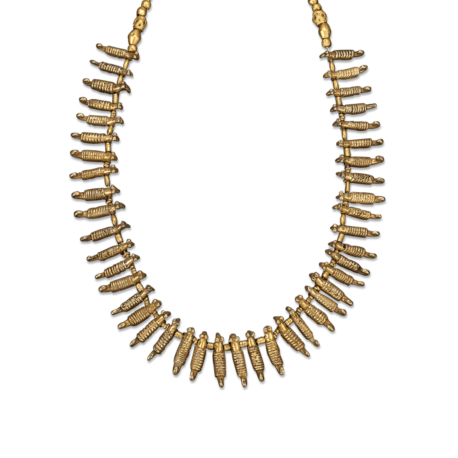 This lovely and unusual Sinu gold necklace includes an array of fantastic Coatimundi