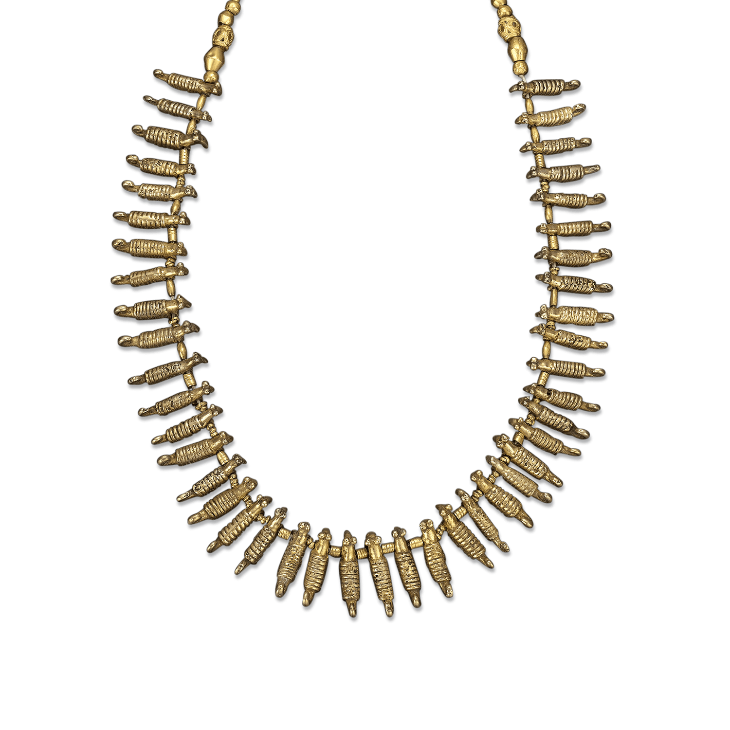 This lovely and unusual Sinu gold necklace includes an array of fantastic Coatimundi