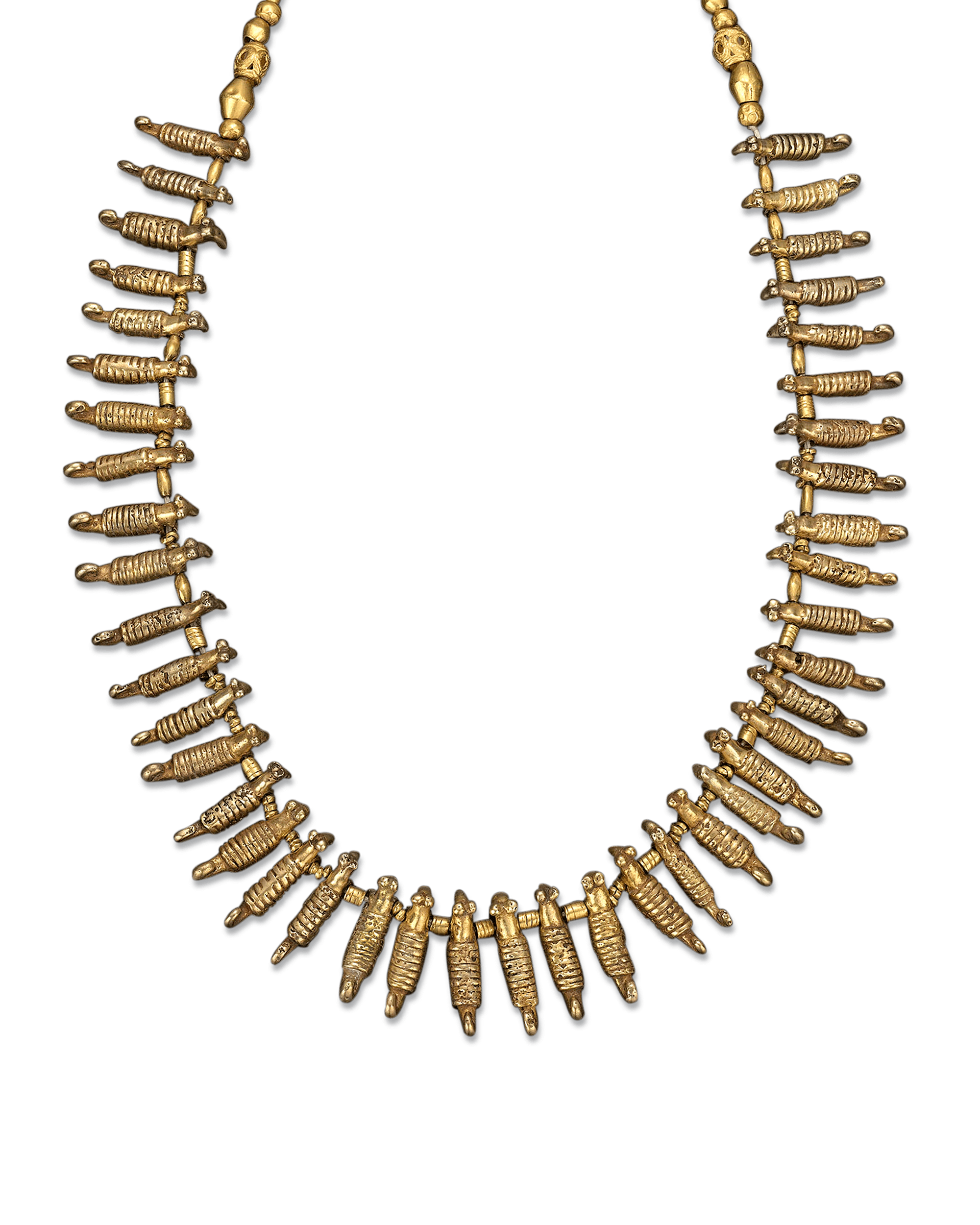 Pre-Columbian Sinu Gold and Bead Necklace