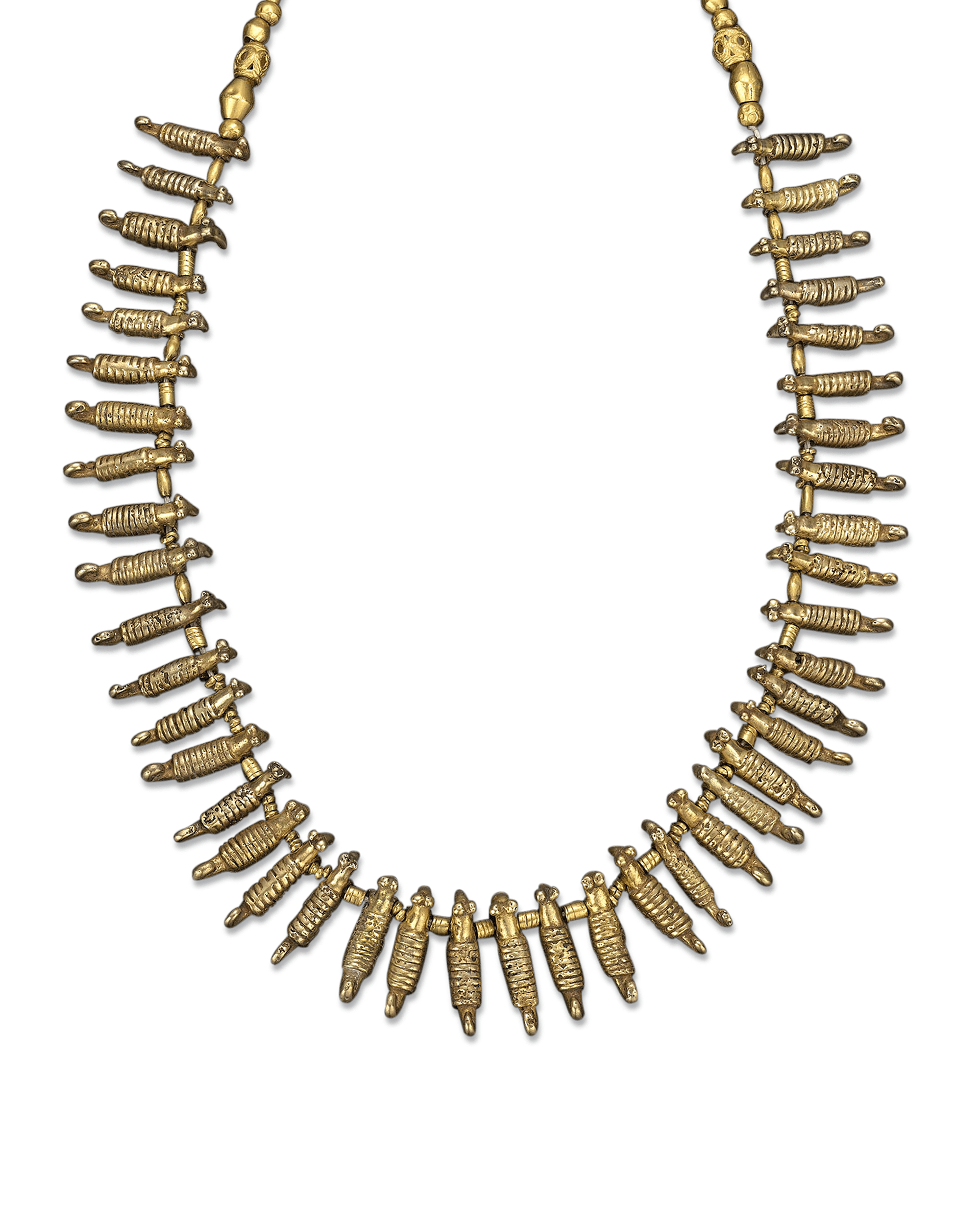 Pre-Columbian Sinu Gold and Bead Necklace