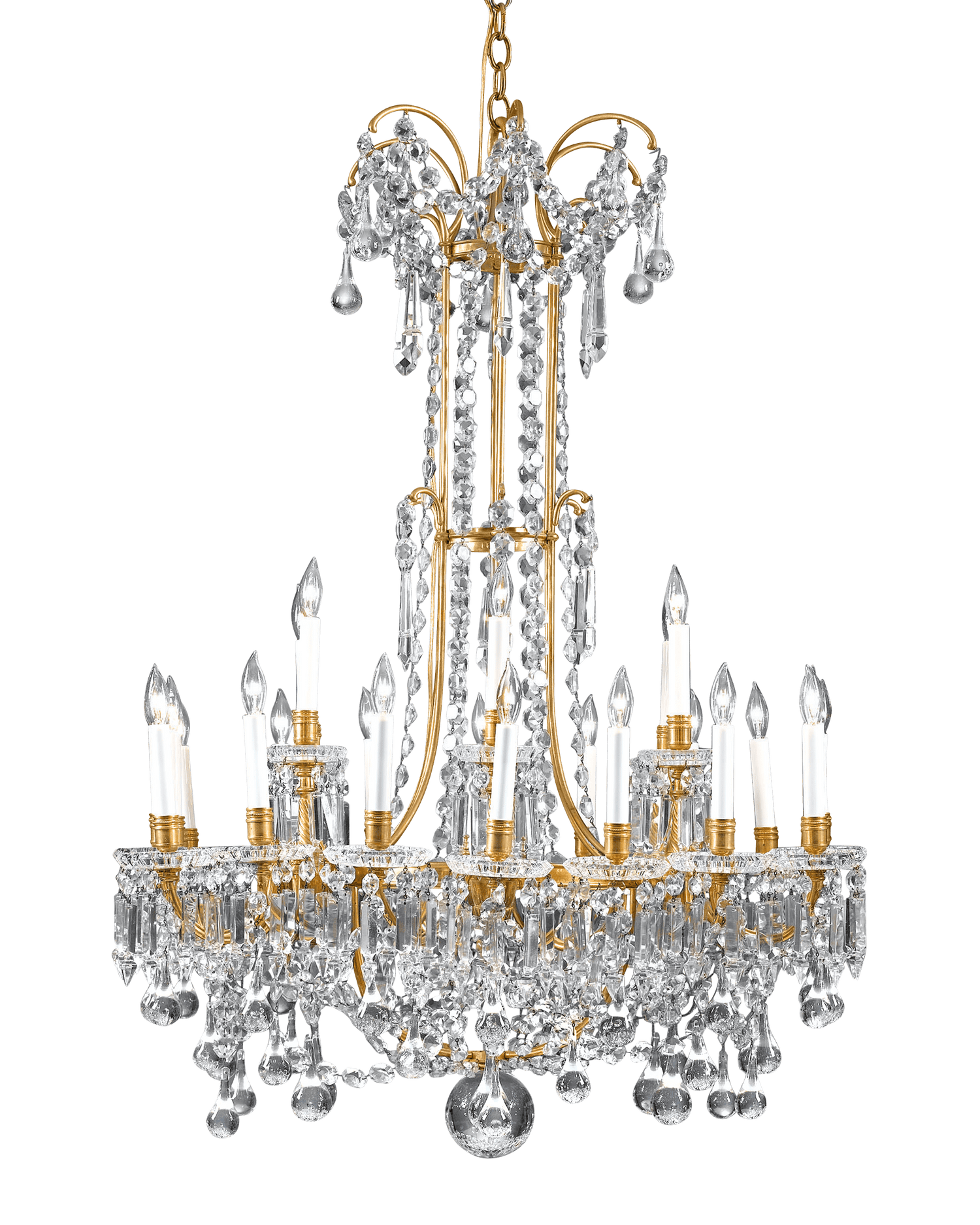 A grand 24-light crystal chandelier by the legendary firm of Baccarat