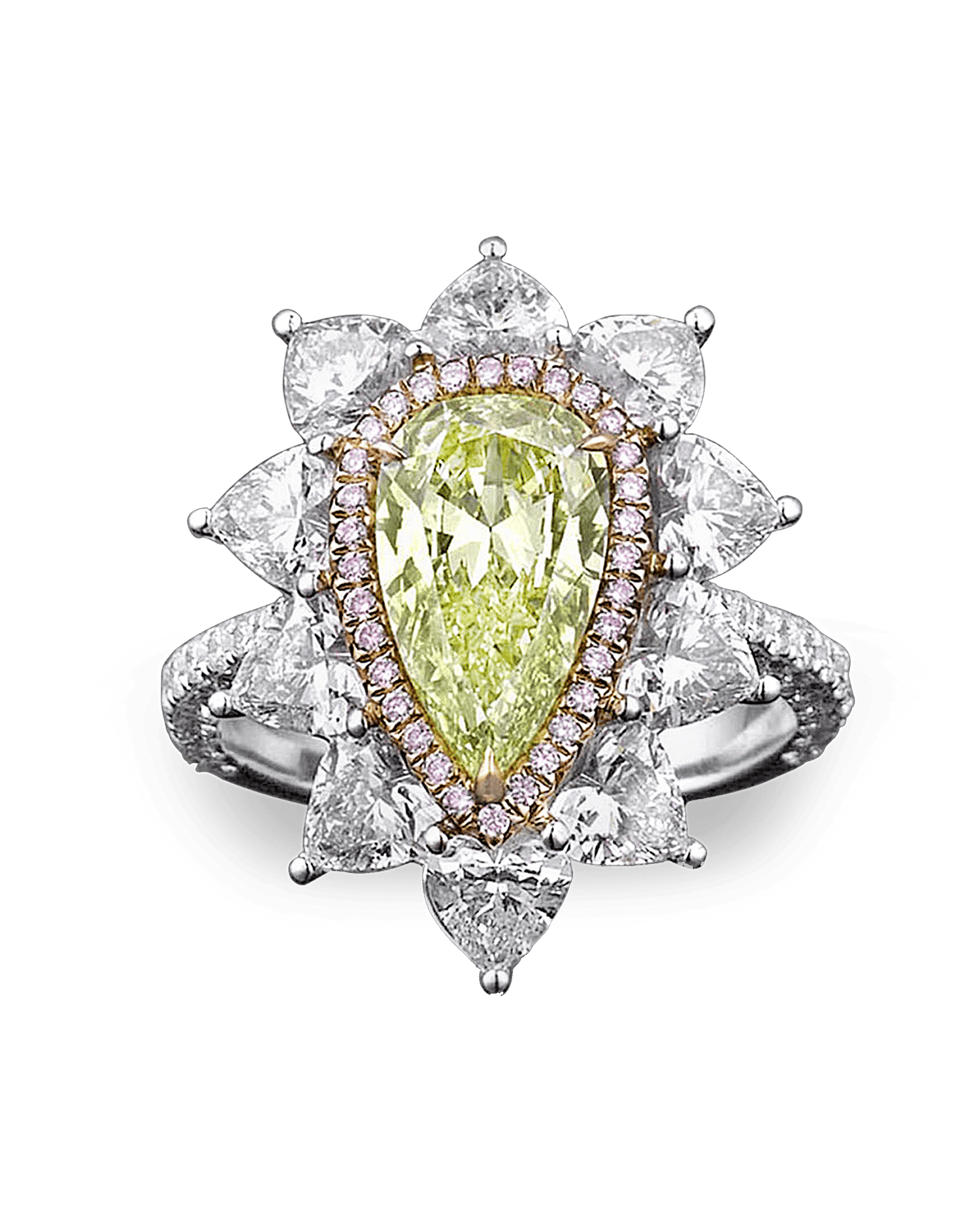 Fancy Intense Yellow Green Diamond Ring, 1.72 Carats