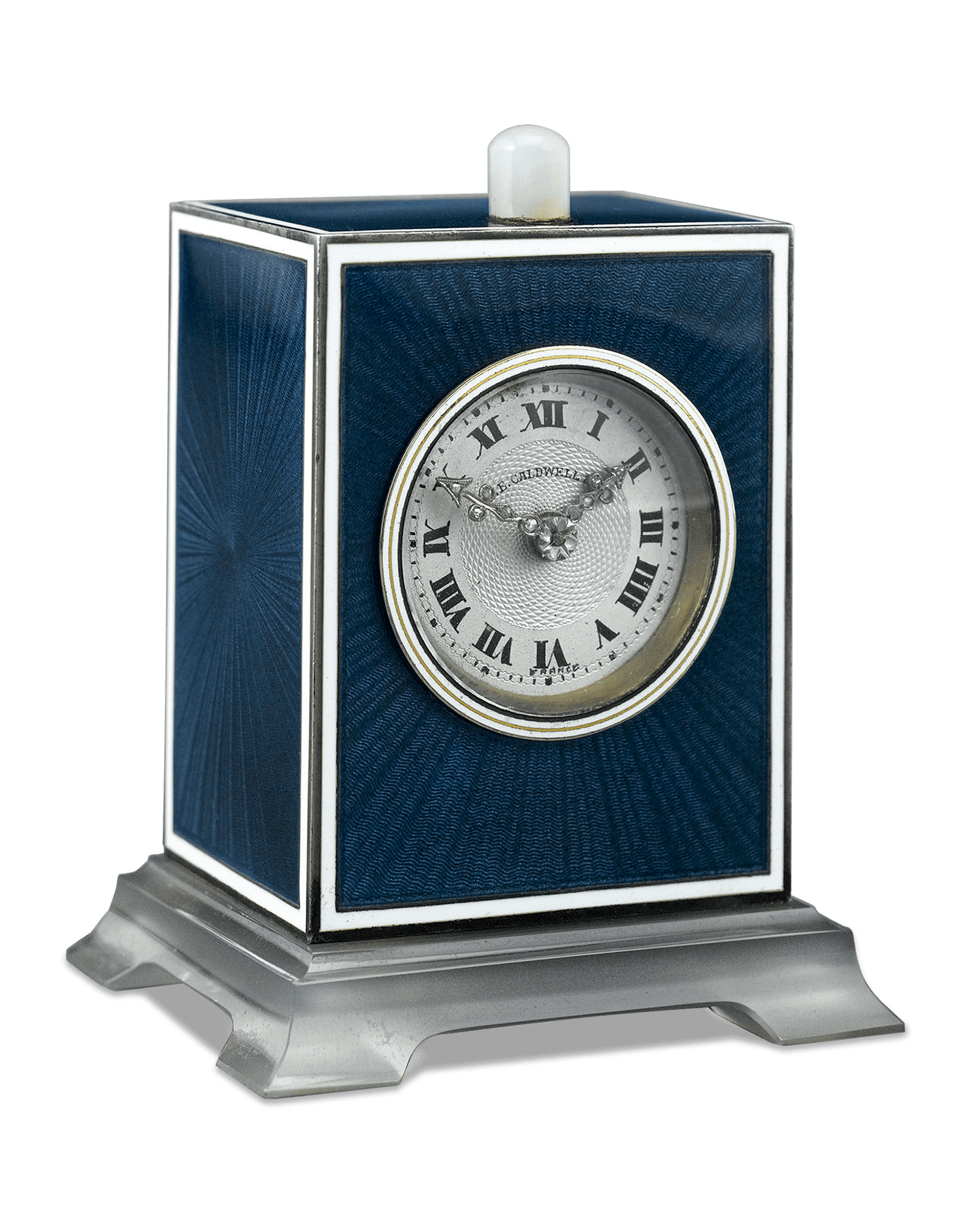 The beautifully designed Art Deco clock exudes a timeless elegance