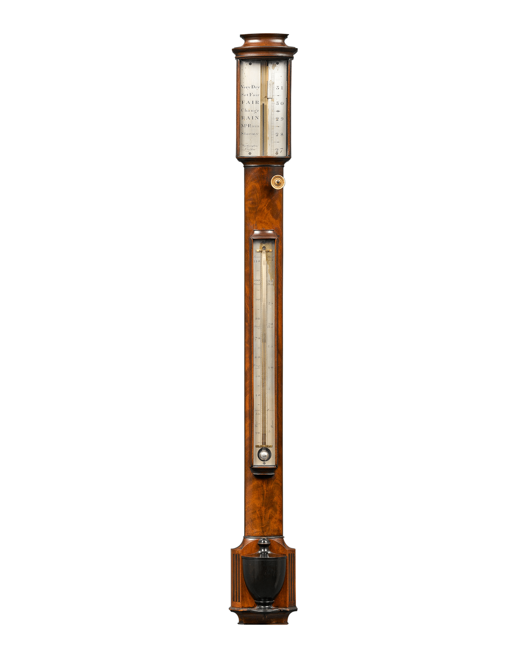 English Stick Barometer by Worthington of London