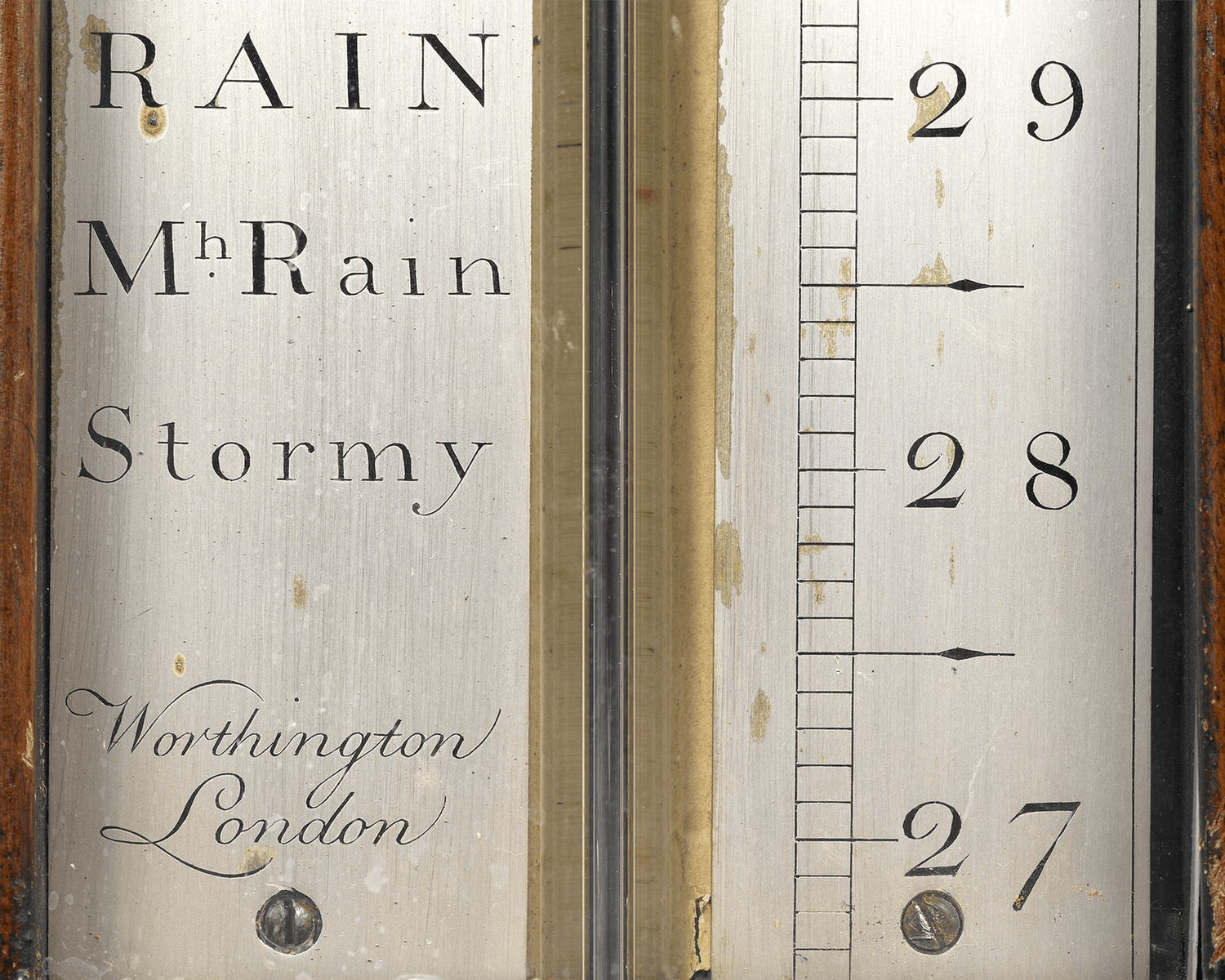 English Stick Barometer by Worthington of London