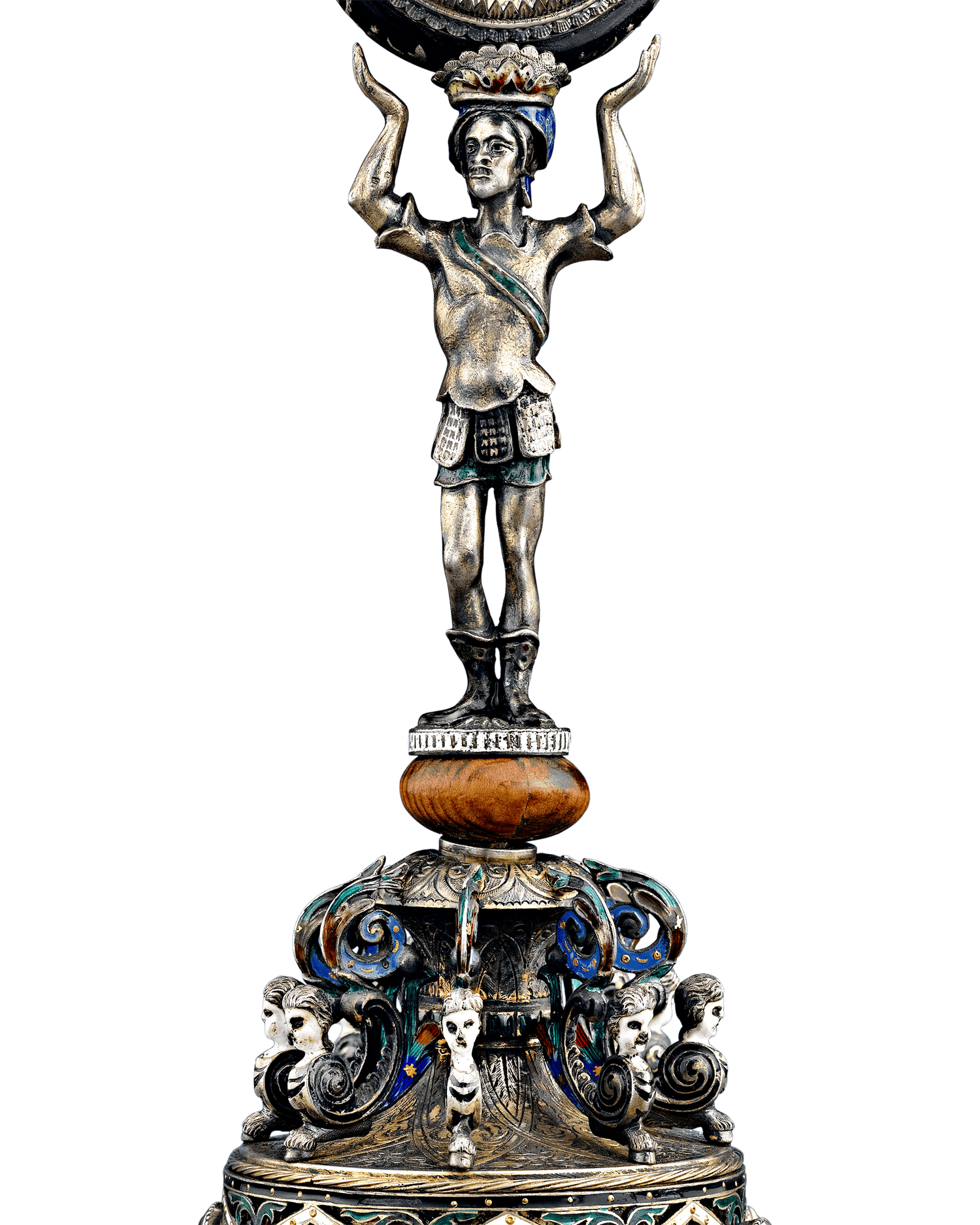 Viennese Enamel Soldier Clock