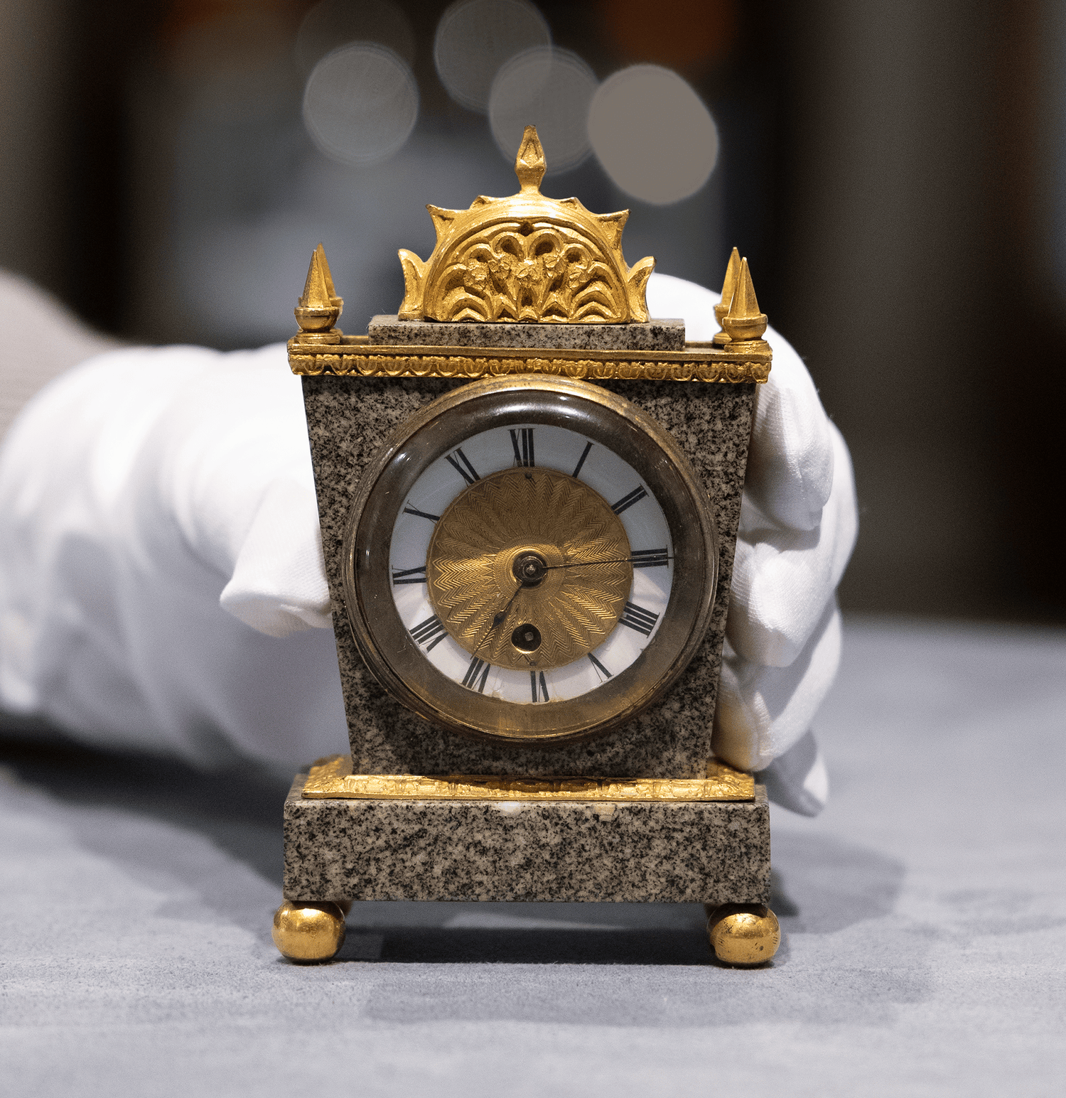 English Porphyry Clock by Ellicott