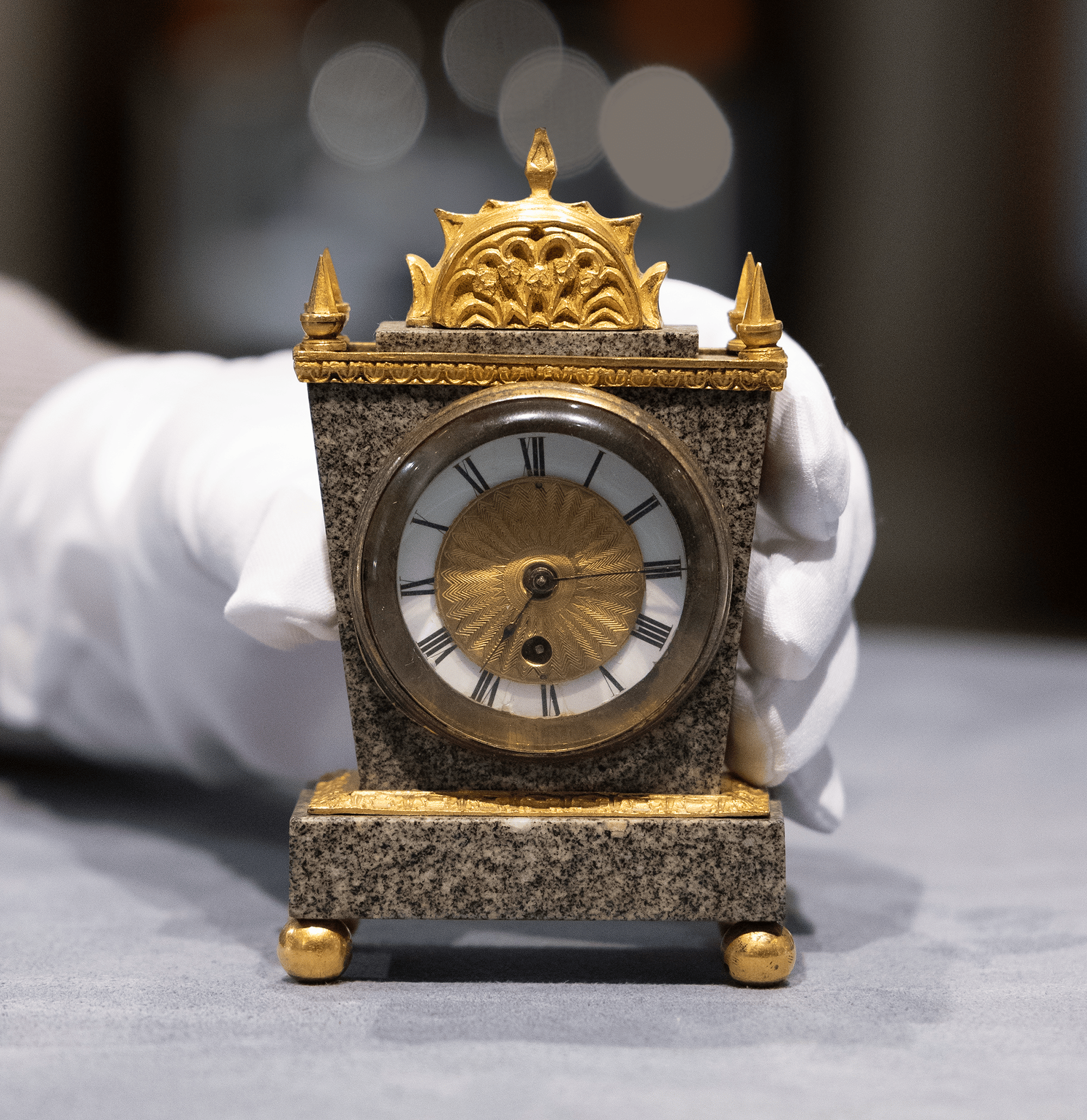 English Porphyry Clock by Ellicott