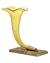 Amber Glass Cornucopia Vase