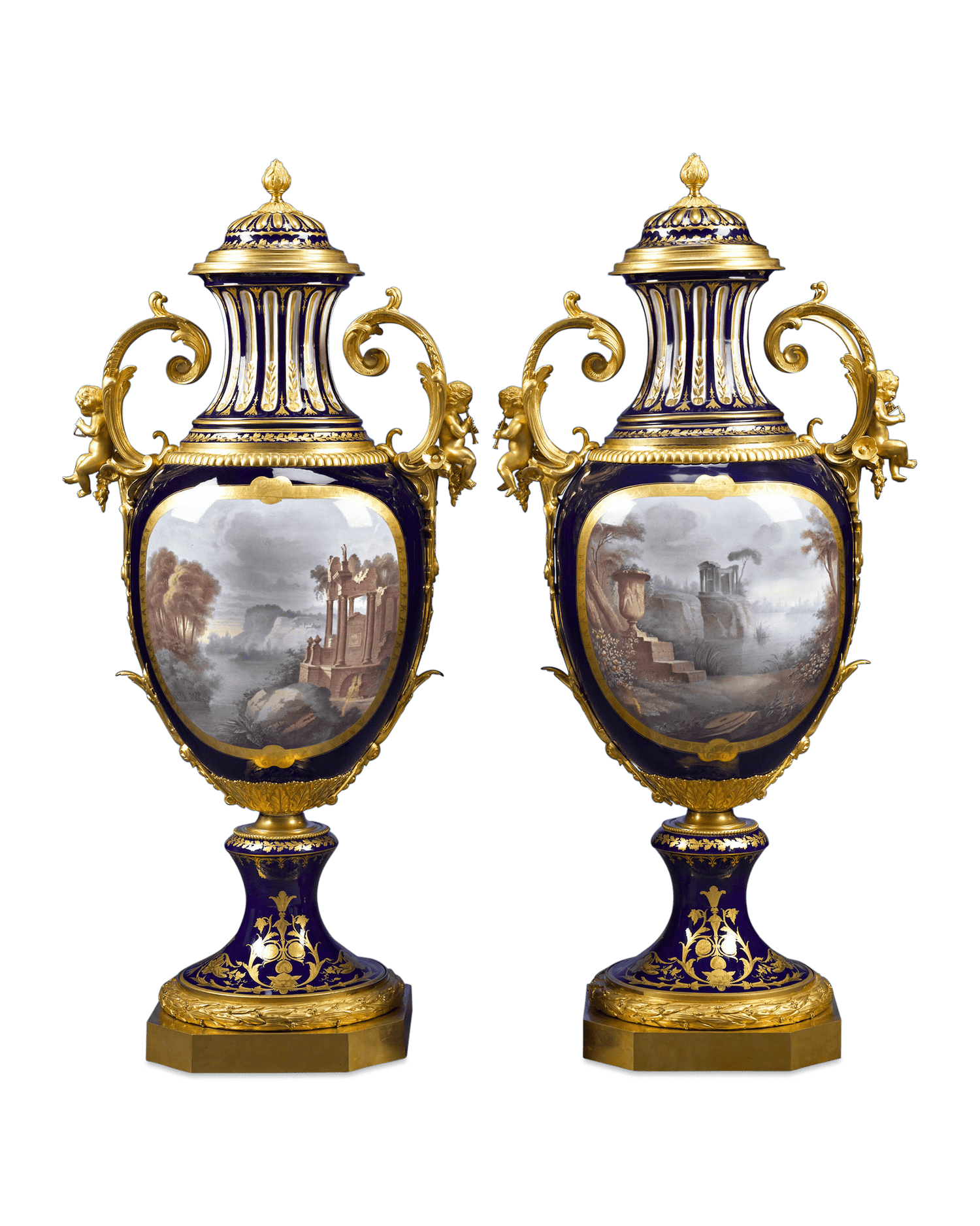 Sèvres Palace Porcelain Urns