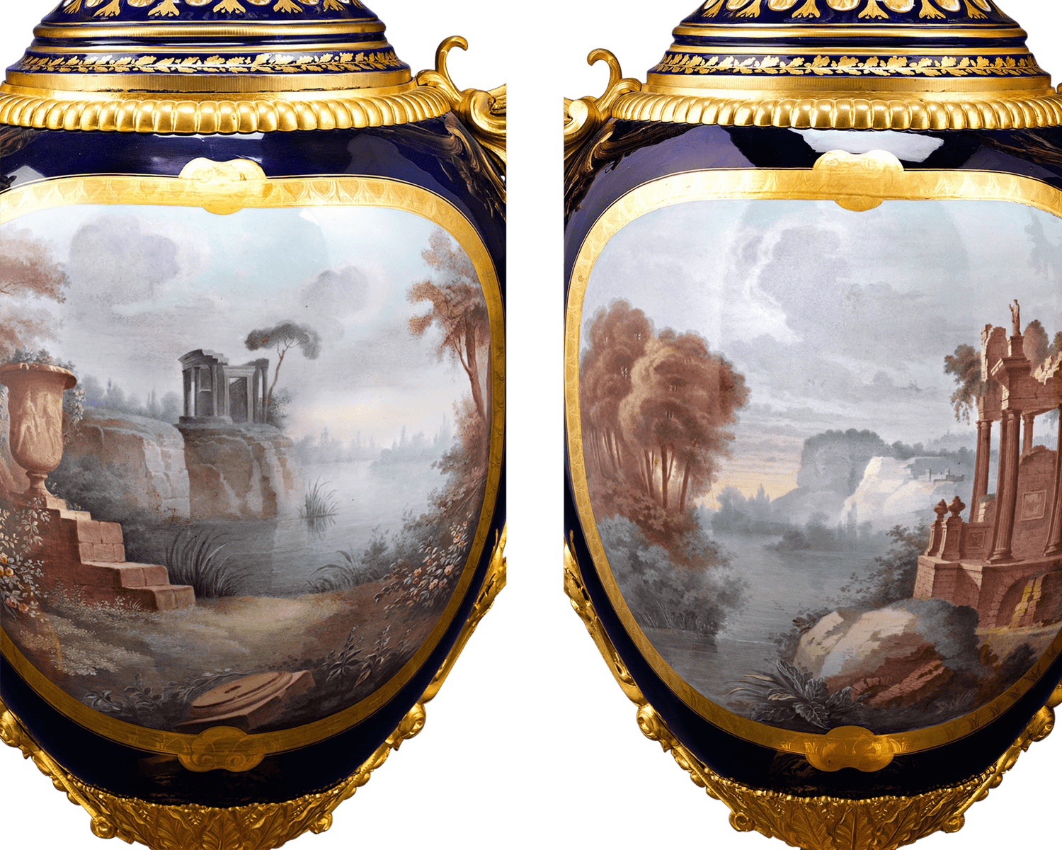 Sèvres Palace Porcelain Urns