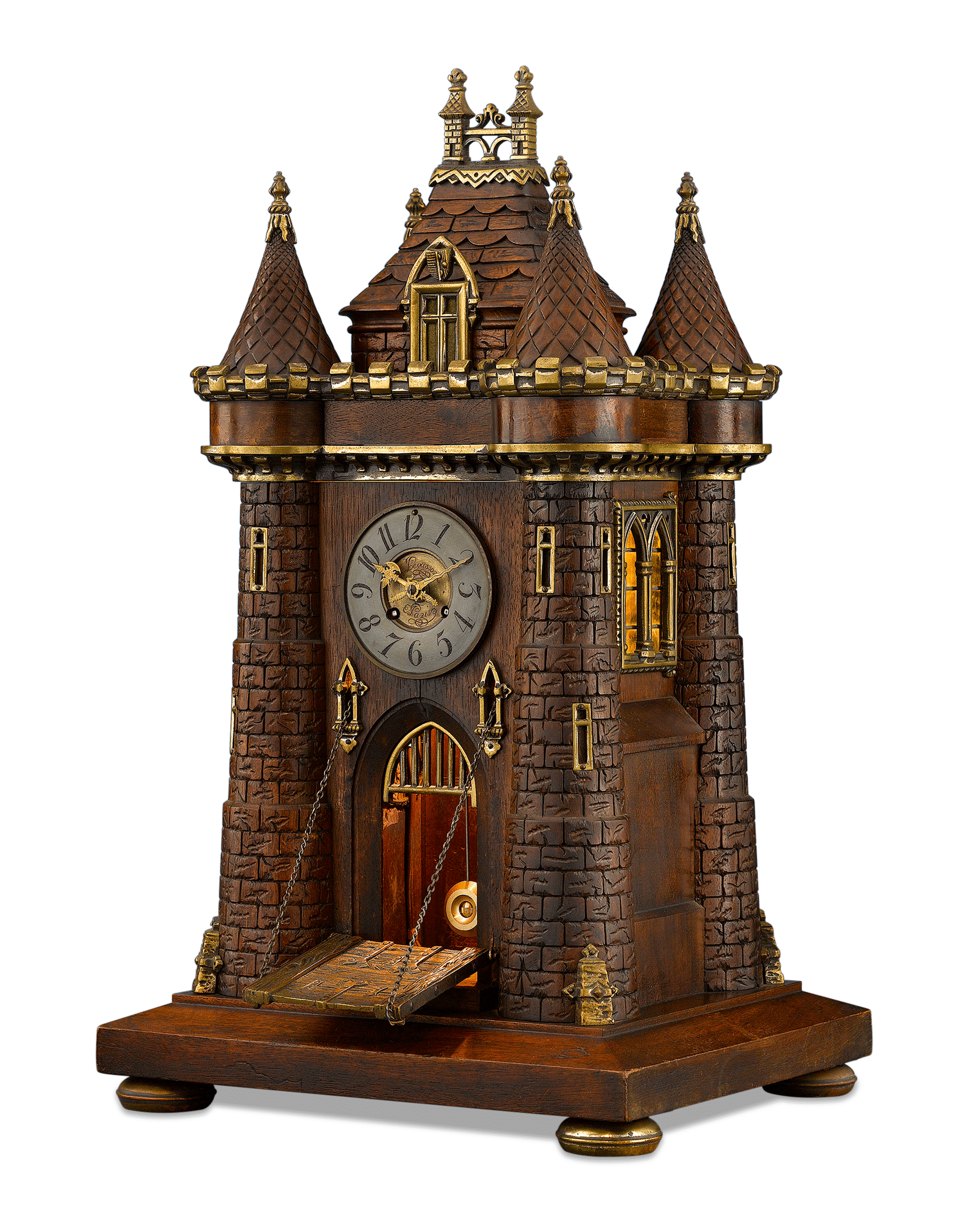 Medieval Castle Clock Garniture