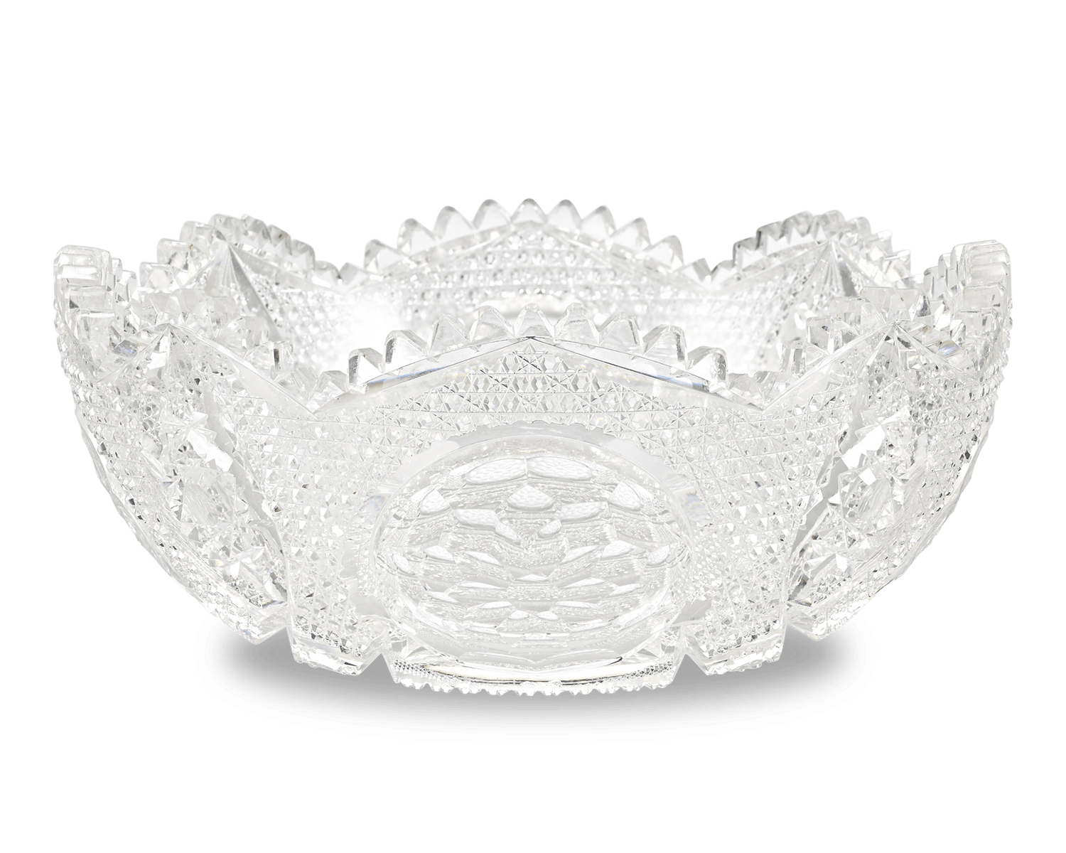 Cut Glass Bowl with Medallion Motif