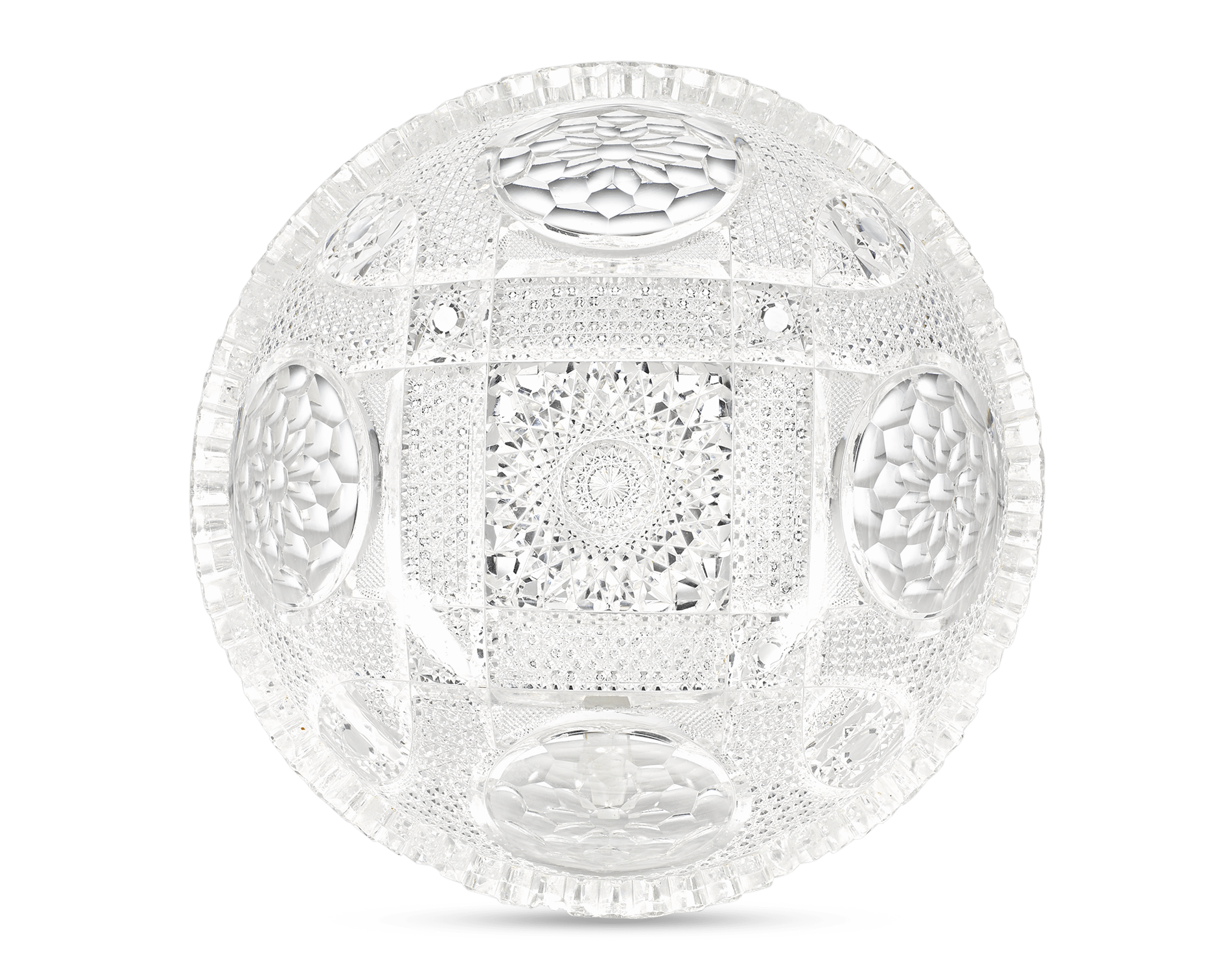 Cut Glass Bowl with Medallion Motif