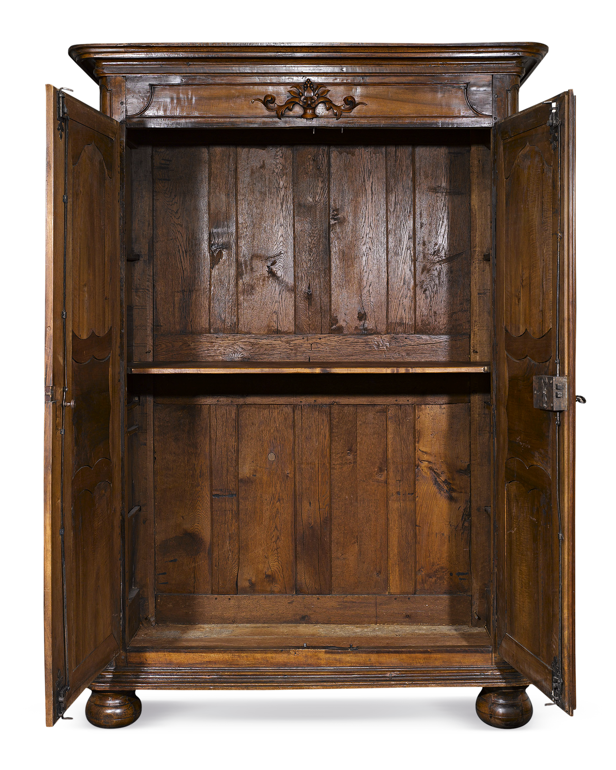 The double doors reveal a spacious interior