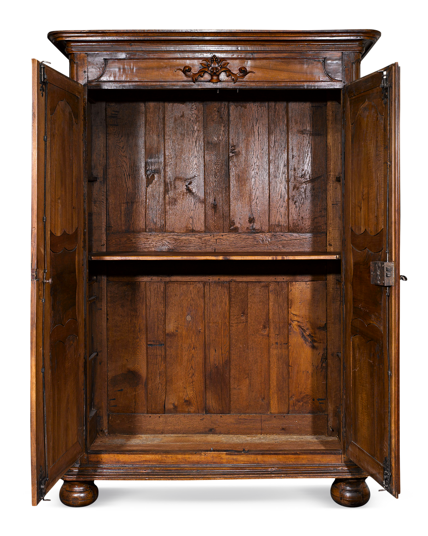 The double doors reveal a spacious interior