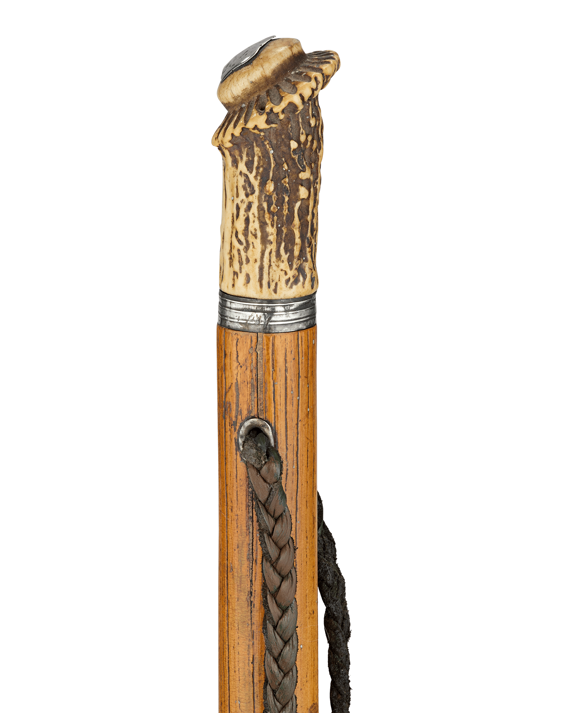 Blue Steel Sword Cane with Antler Handle