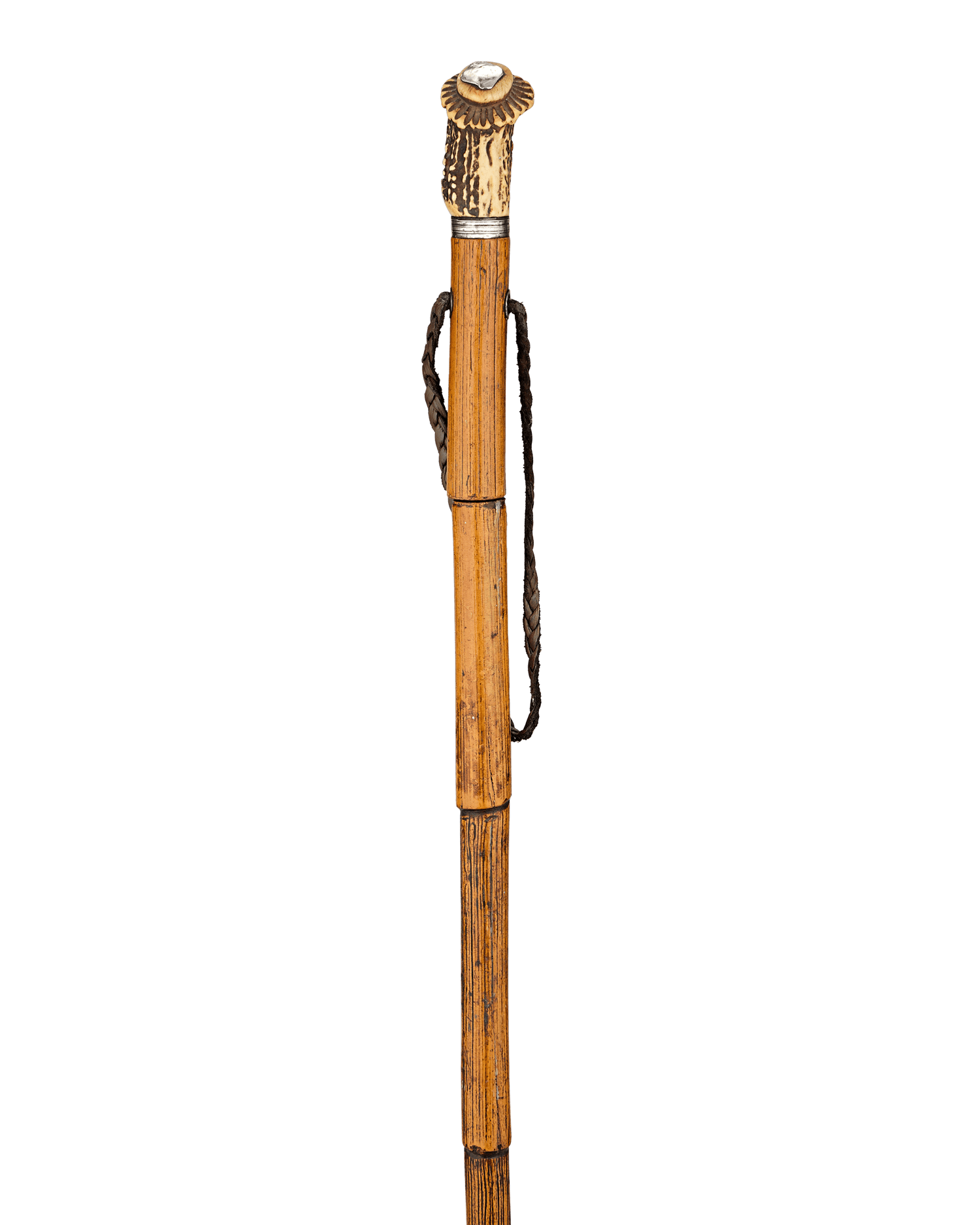 Blue Steel Sword Cane with Antler Handle