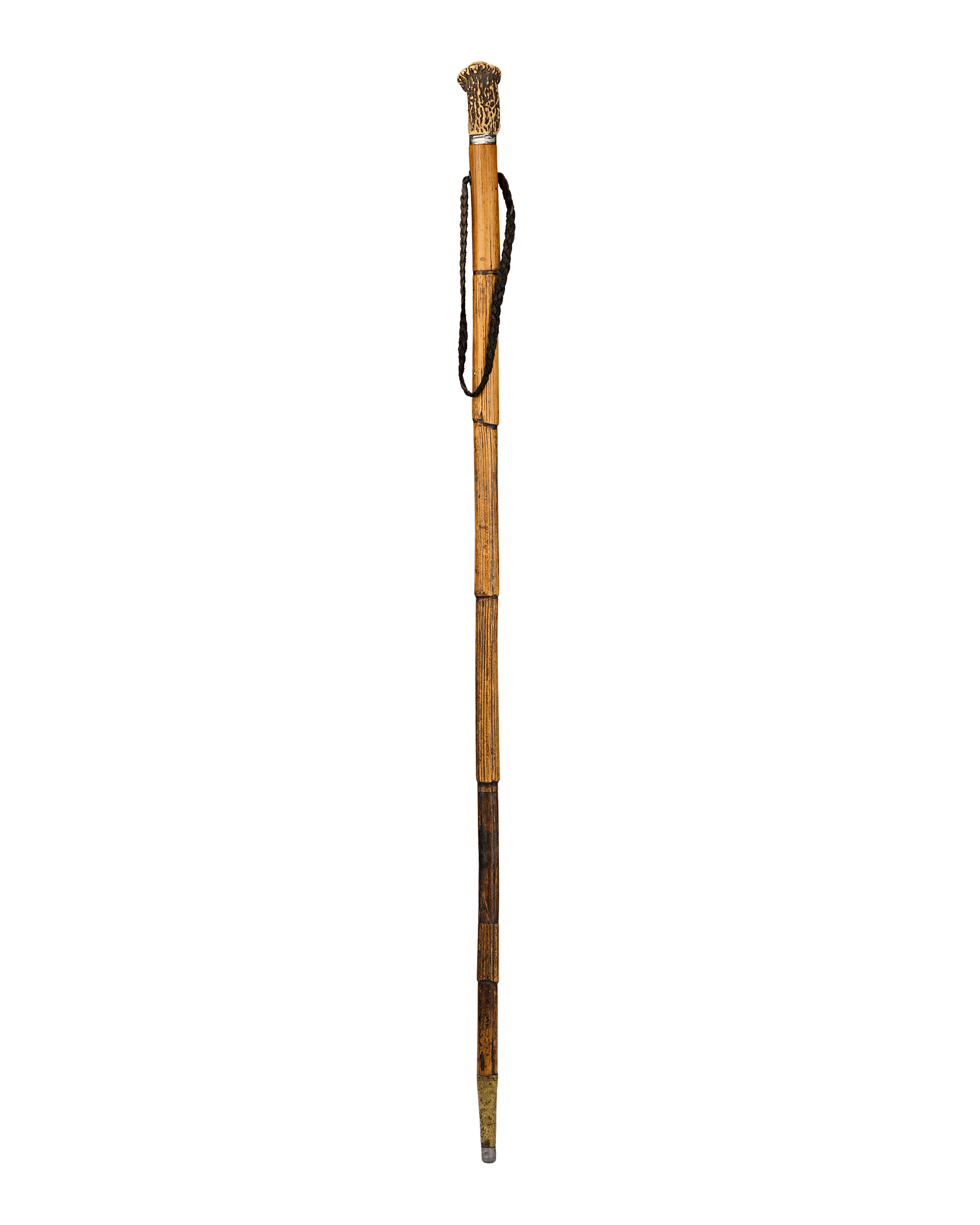 Blue Steel Sword Cane with Antler Handle
