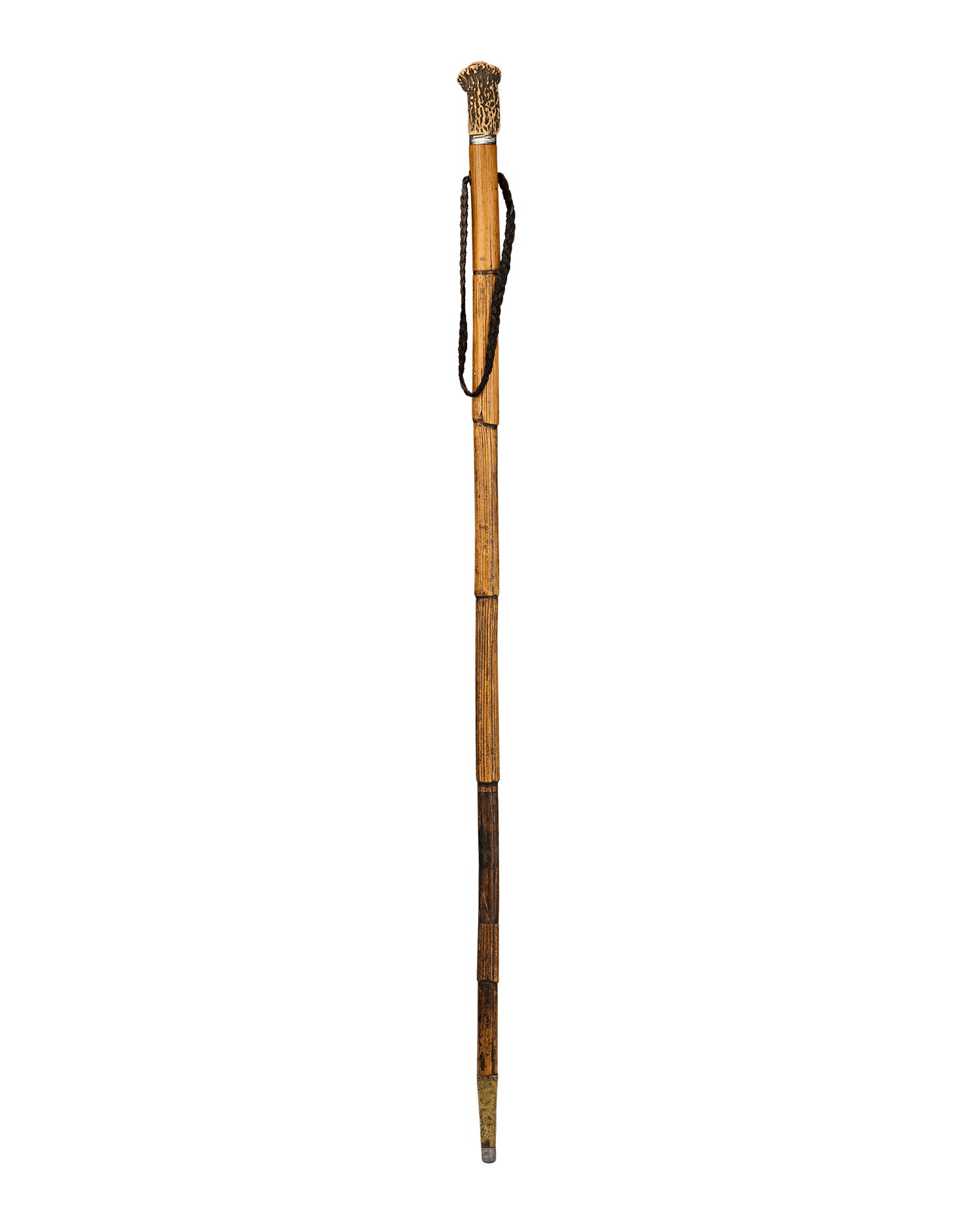 Blue Steel Sword Cane with Antler Handle