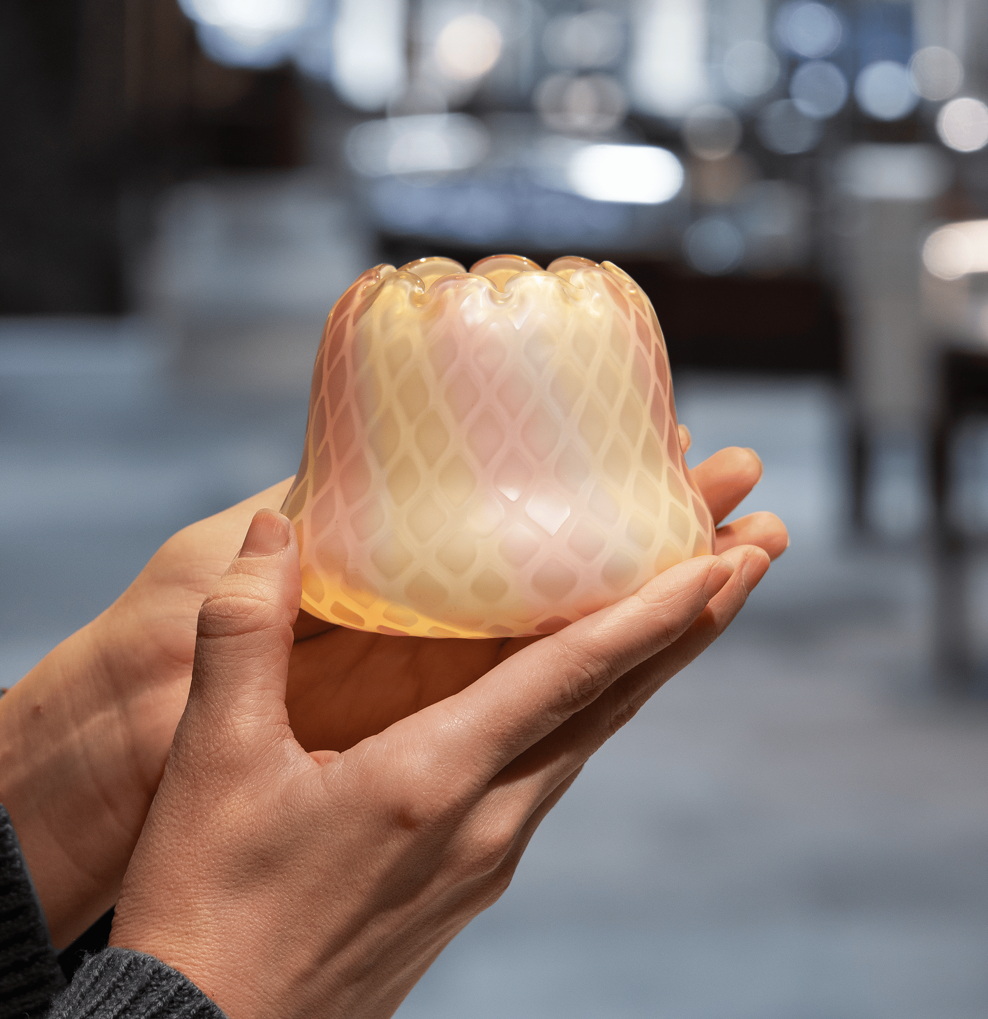 Rainbow Mother-of-Pearl Rose Bowl