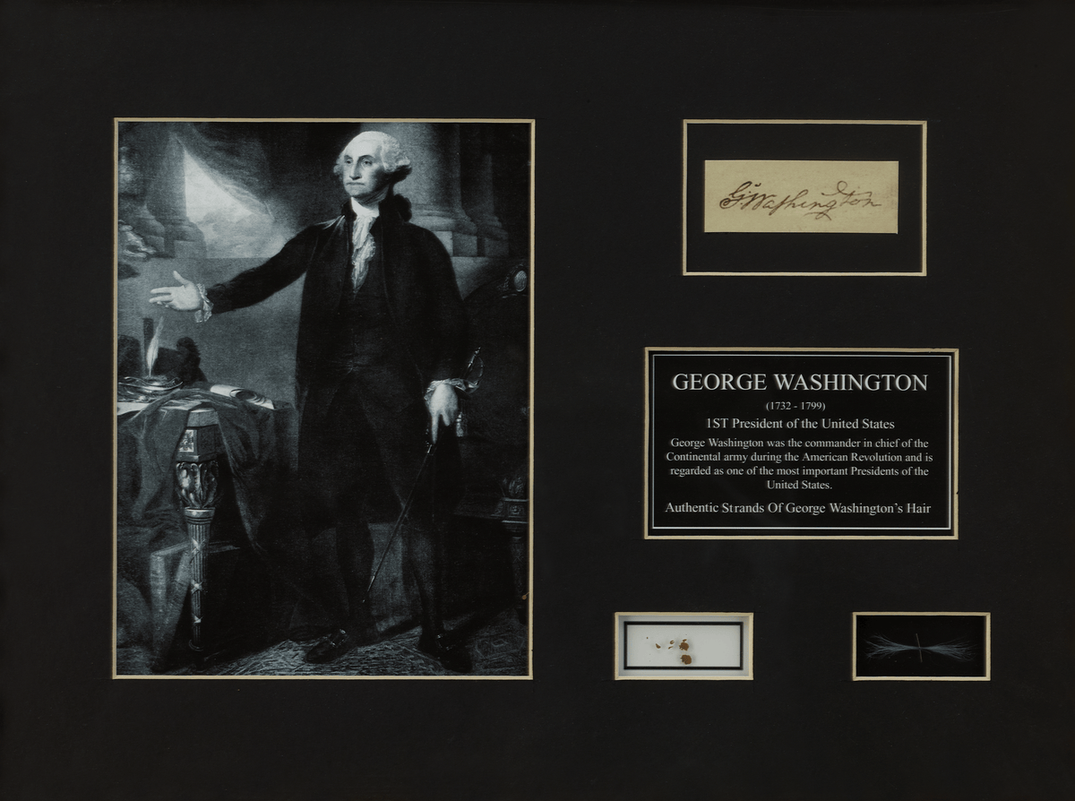 George Washington's Hair and Funerary Case Shavings