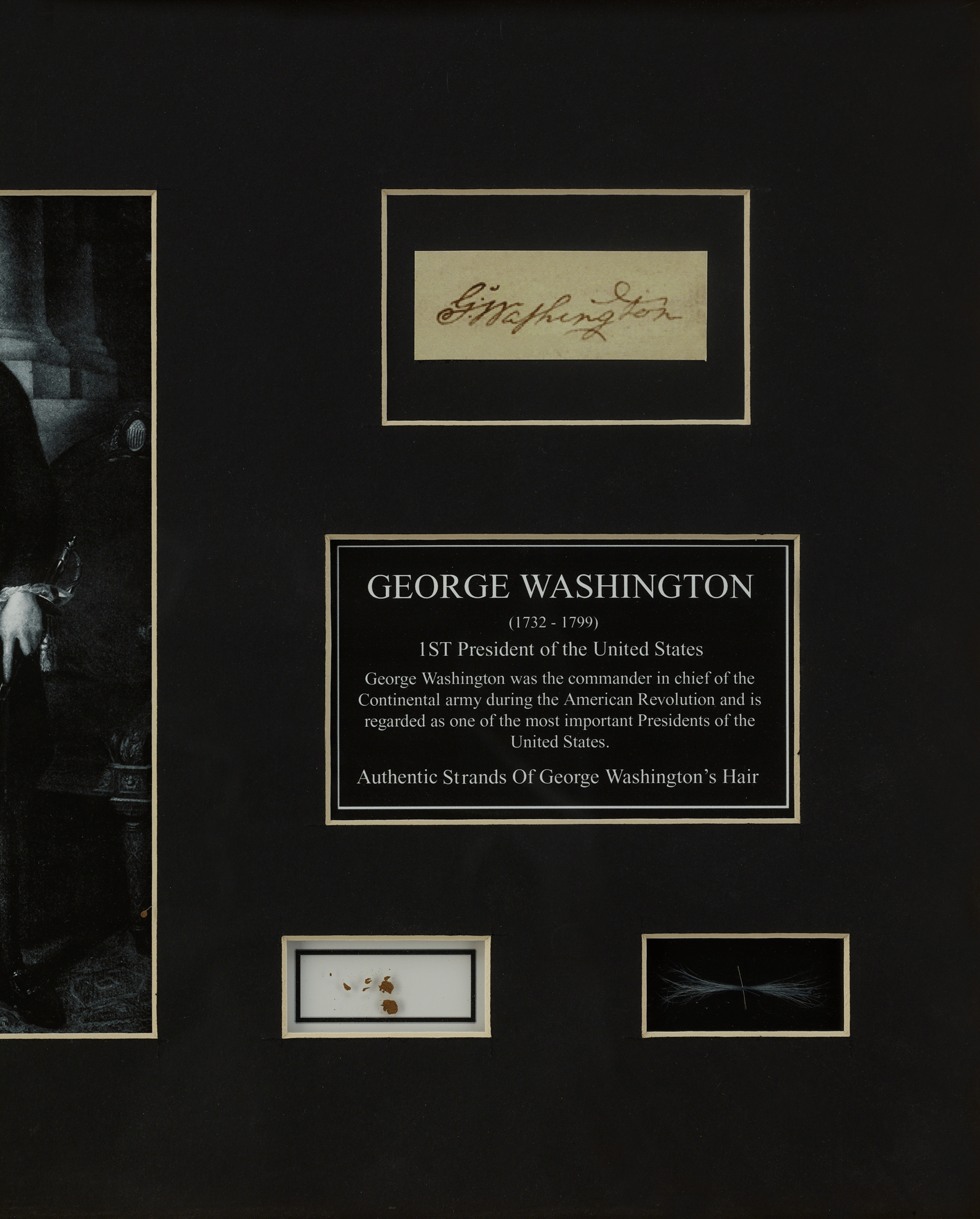 George Washington's Hair and Funerary Case Shavings