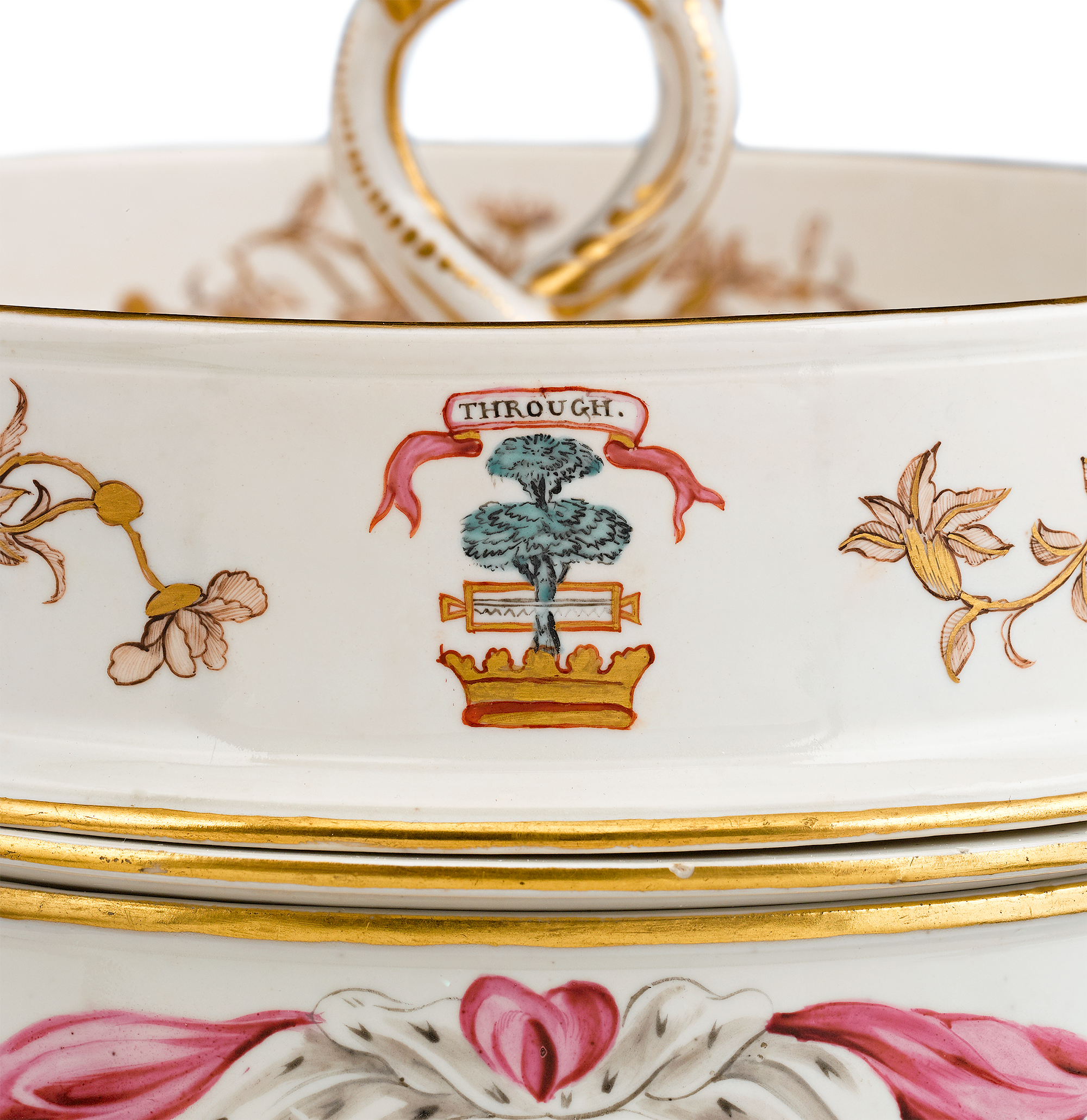 Each piece is marked with the Duesbury / London stamp, or the Crown Derby Porcelain stamp