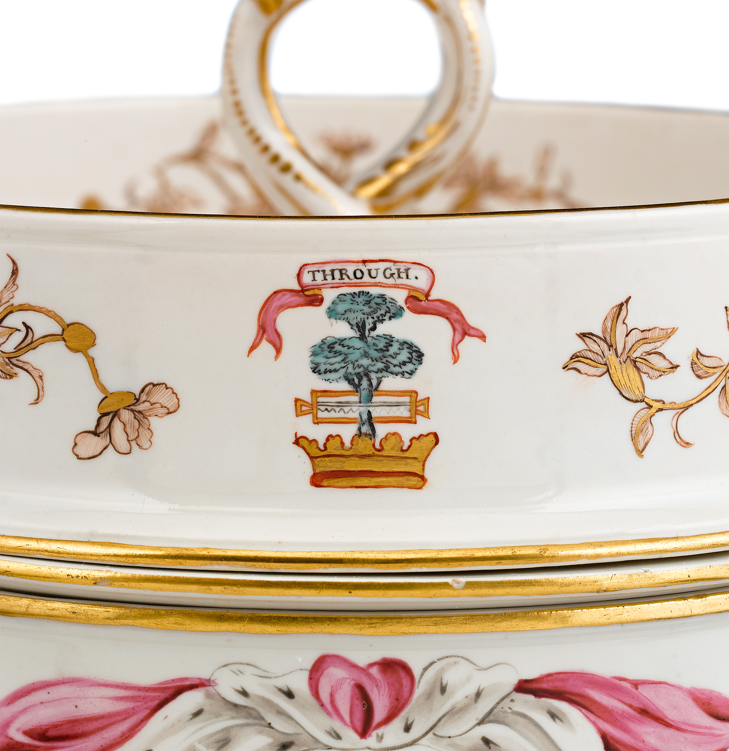 Each piece is marked with the Duesbury / London stamp, or the Crown Derby Porcelain stamp