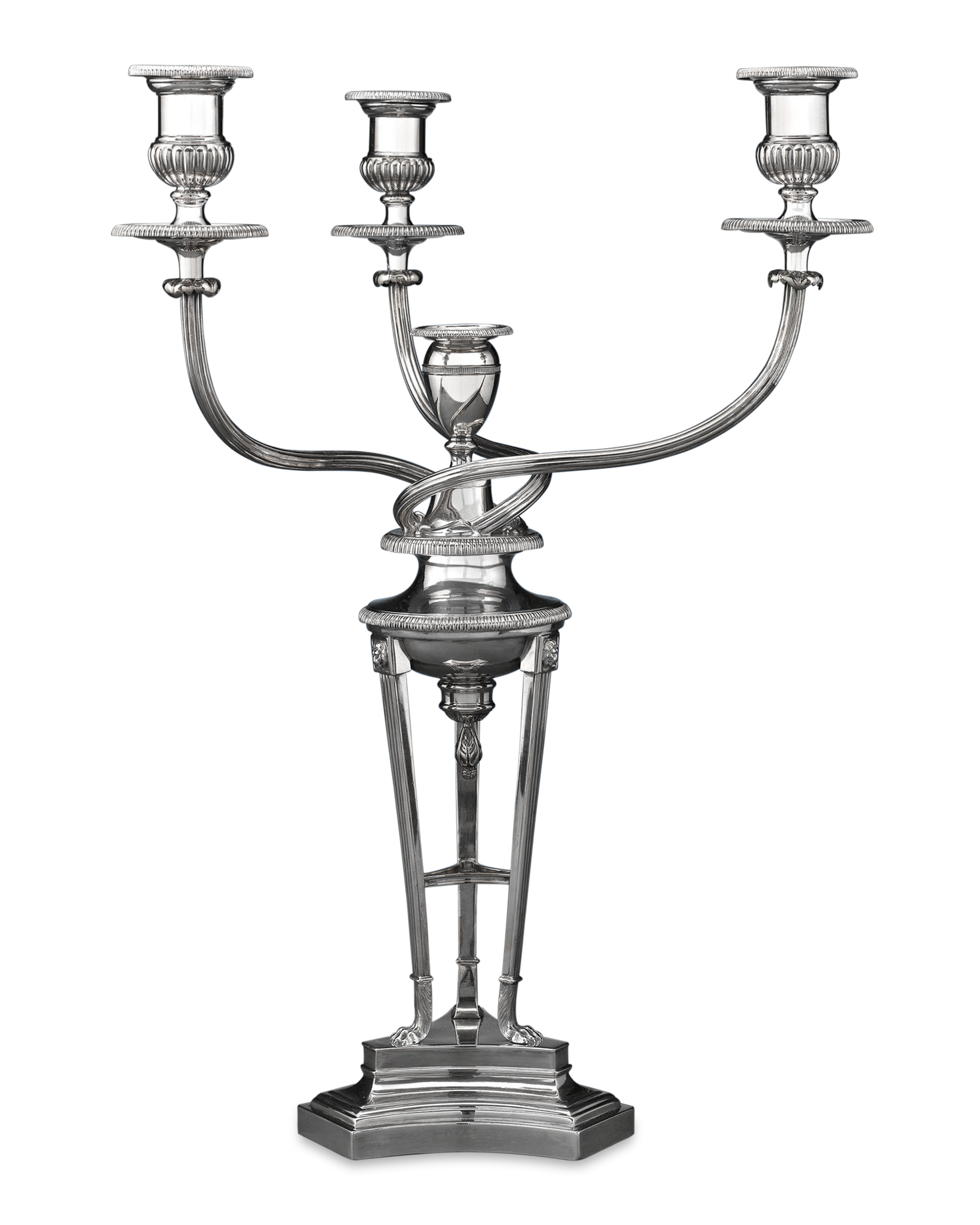 This wonderful candelabrum was created by English silversmith Matthew Boulton