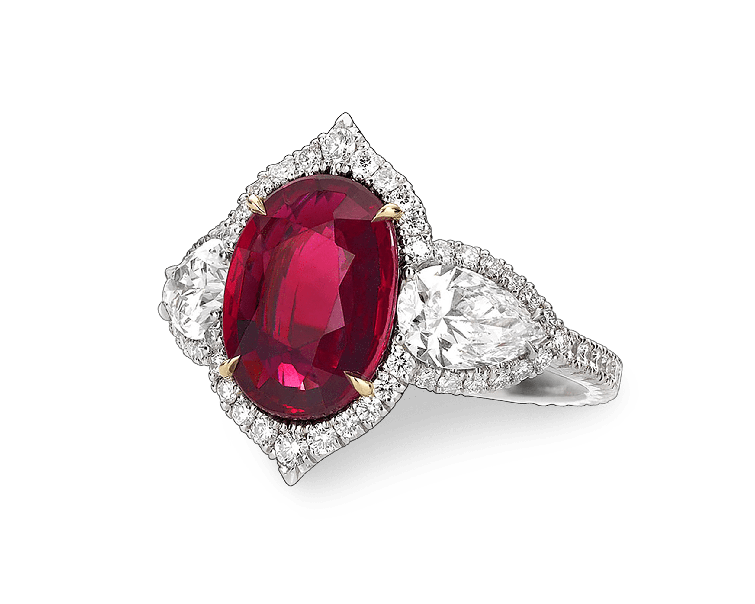 Untreated Ruby and Diamond Ring, 3.02 Carats