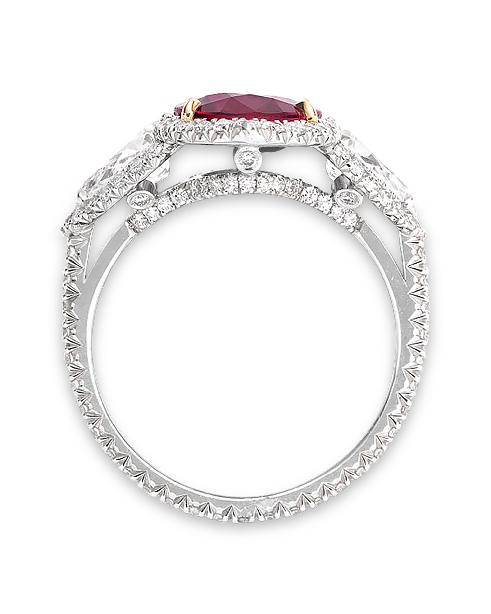 Untreated Ruby and Diamond Ring, 3.02 Carats