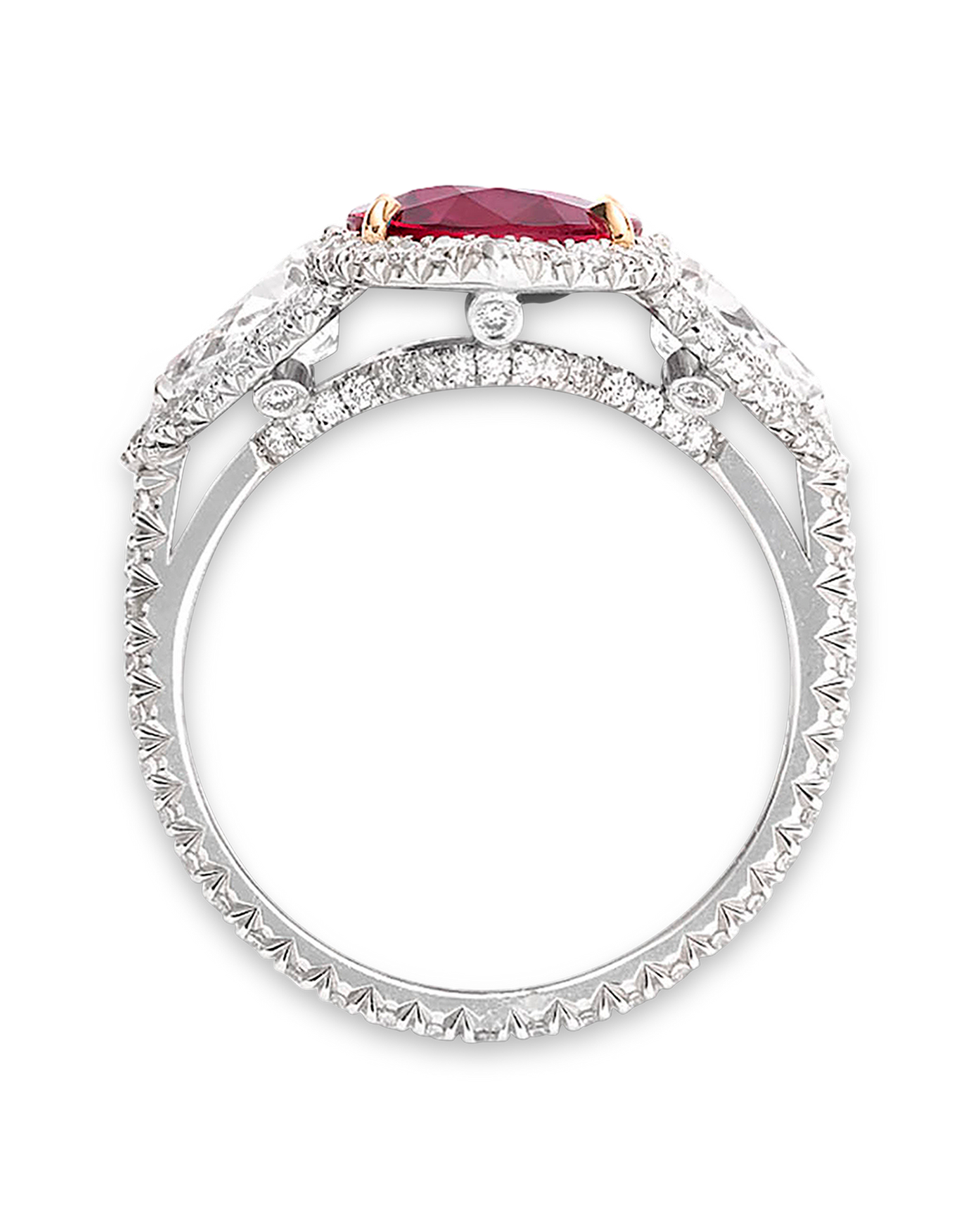 Untreated Ruby and Diamond Ring, 3.02 Carats