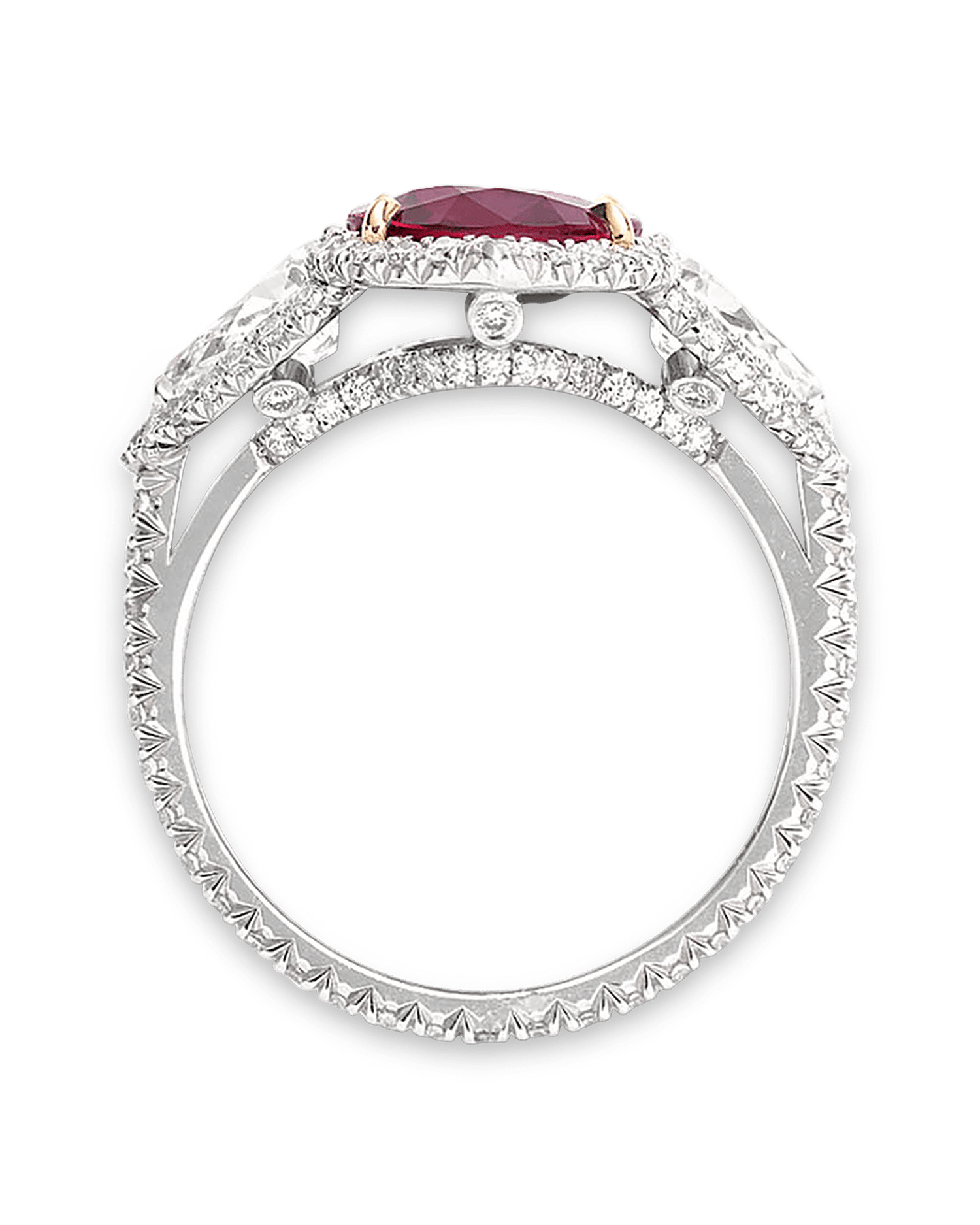 Untreated Ruby and Diamond Ring, 3.02 Carats