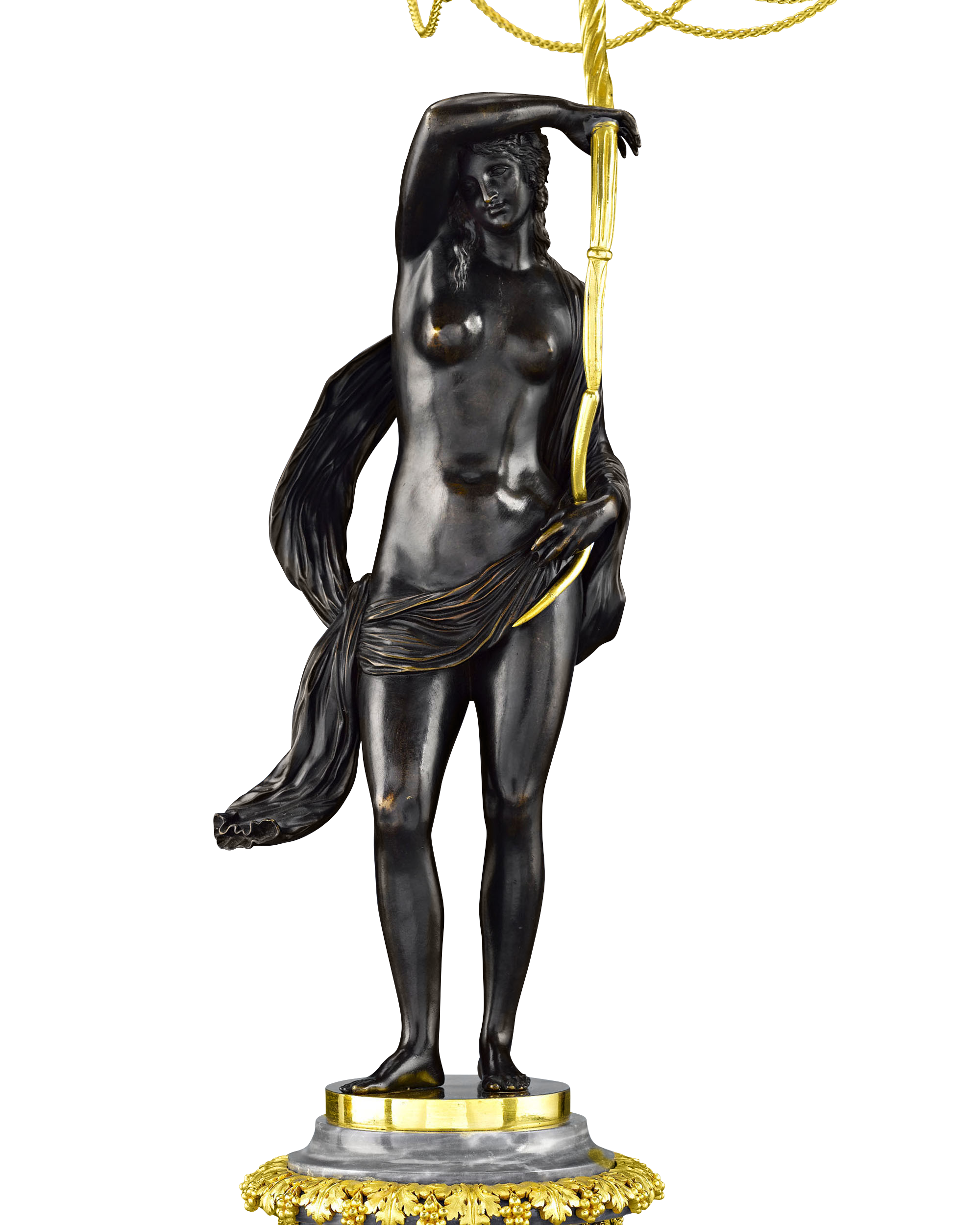 Russian Figural Bronze Candelabra