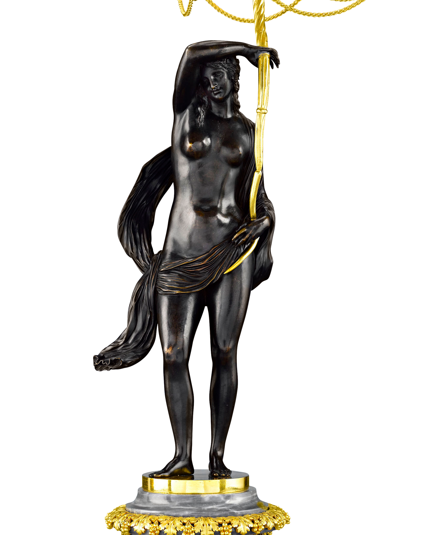 Russian Figural Bronze Candelabra
