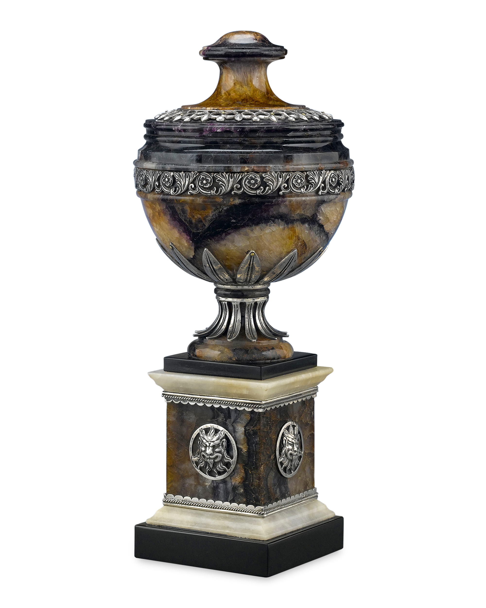 Boasting rarity and importance, this Georgian urn is crafted from beautifully hued Blue John