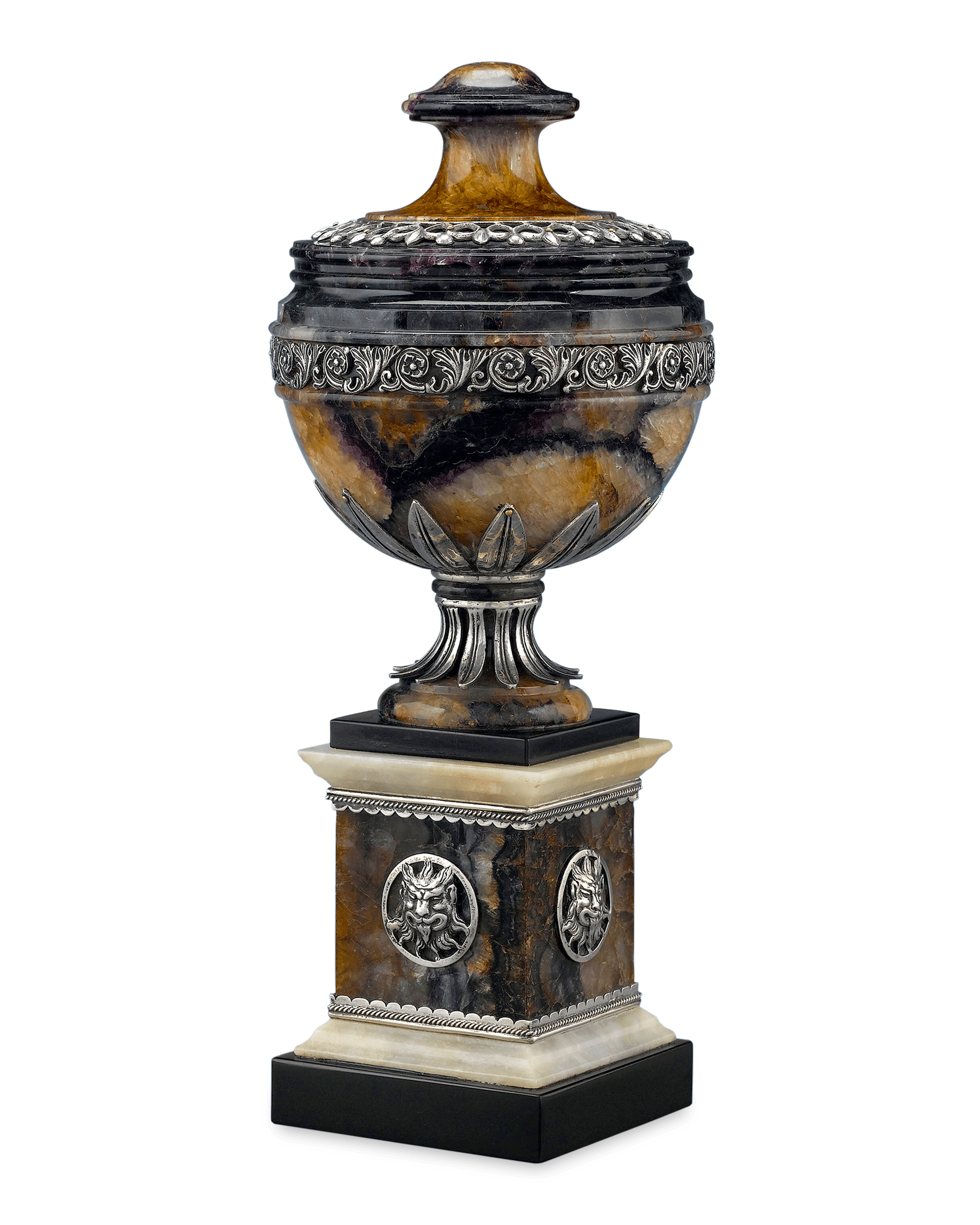 Boasting rarity and importance, this Georgian urn is crafted from beautifully hued Blue John